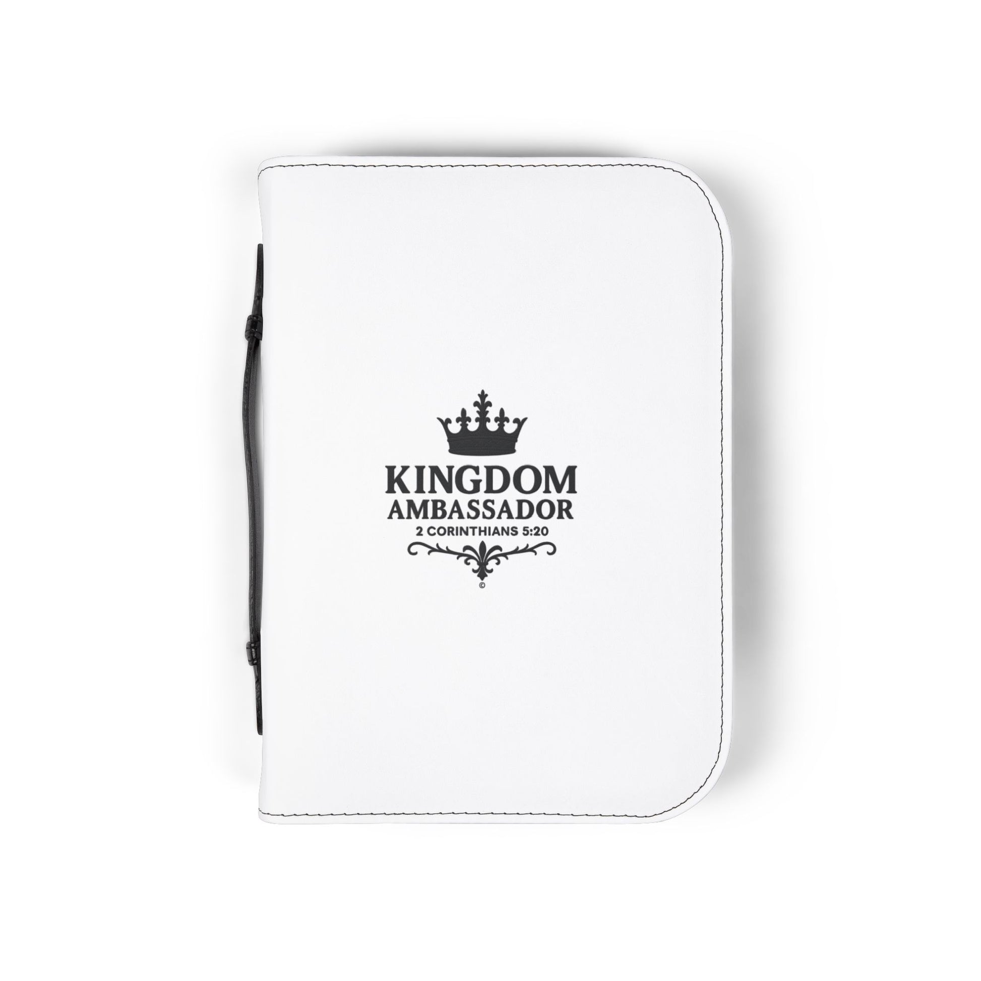 Kingdom Ambassador (Black Lettering) Inspirational Bible Cover, Gift for Believers, Faith-Based Book Cover - Cross Apparel USA
