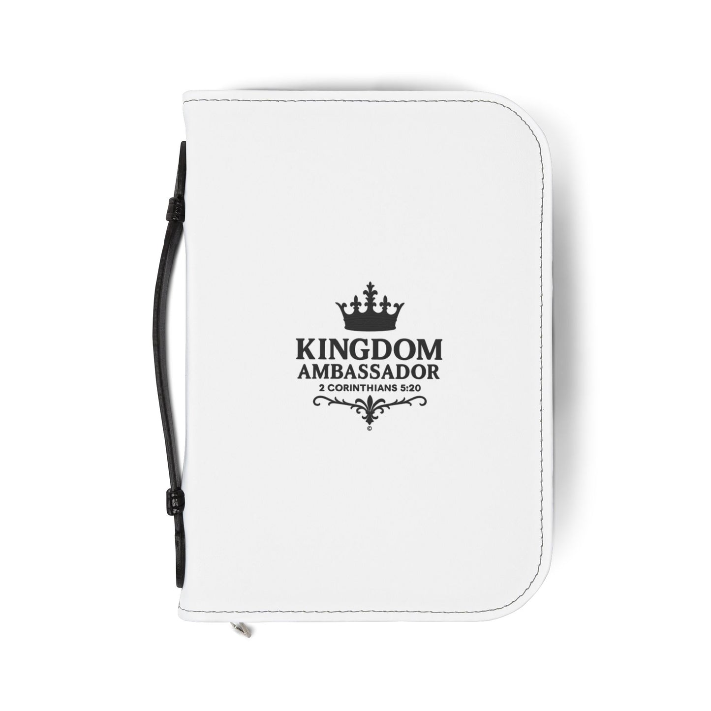 Kingdom Ambassador (Black Lettering) Inspirational Bible Cover, Gift for Believers, Faith-Based Book Cover - Cross Apparel USA