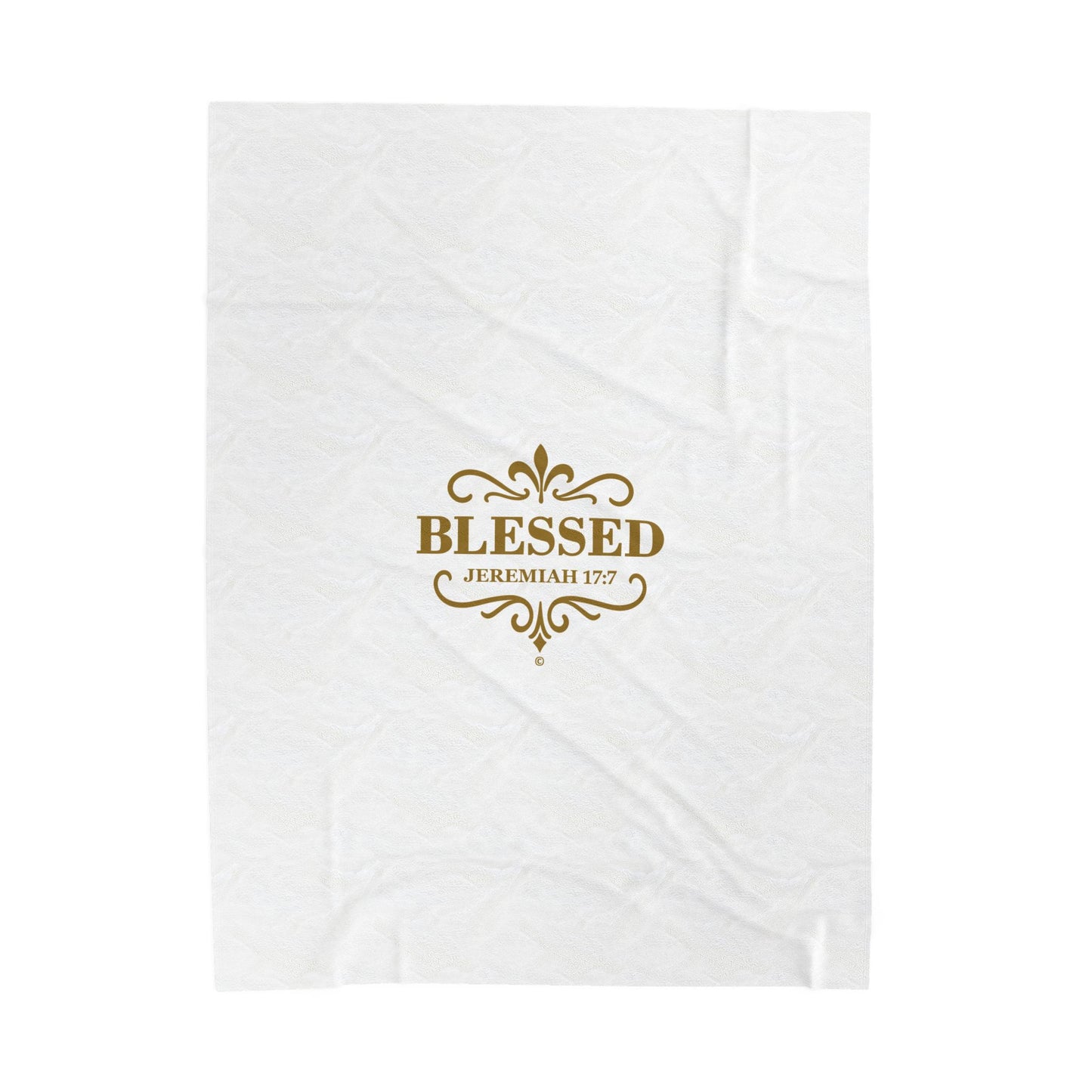 Blessed (Gold Lettering) Plush Blanket, Inspirational Home Decor, Faith-Based Decor, Modern Plush Blanket