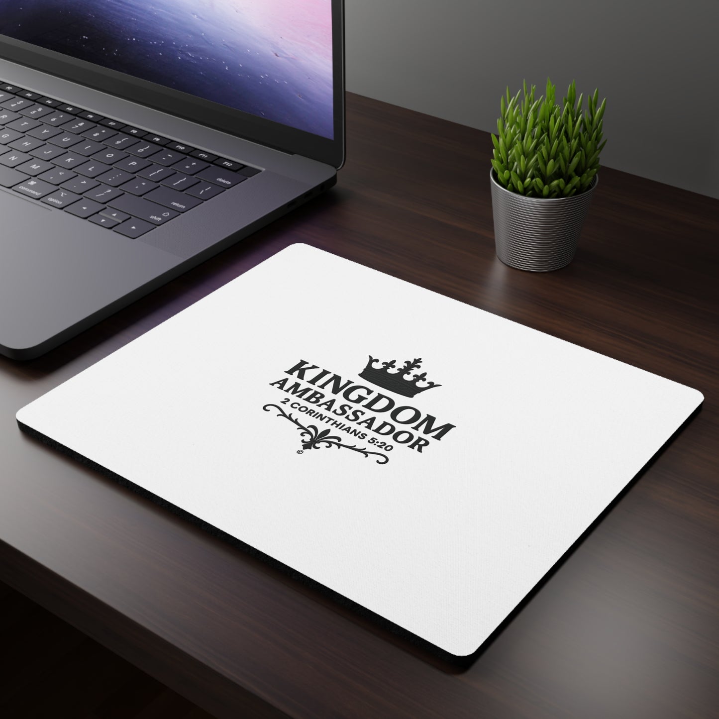 Kingdom Ambassador Inspirational Mouse Pad | Perfect for Office Decor, Gifts, Faith-Based Workspaces - Cross Apparel USA