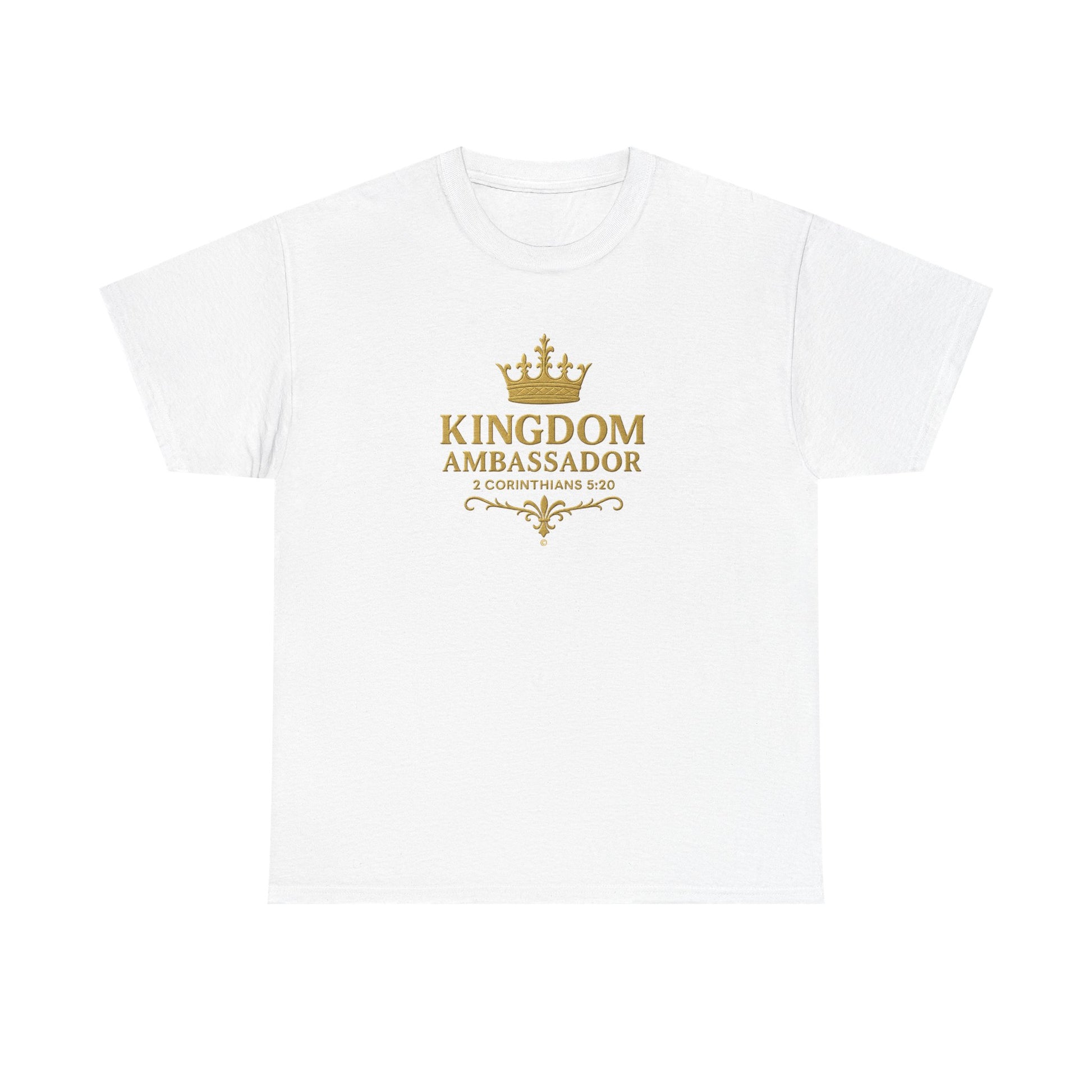 Kingdom Ambassador (Gold Lettering) Unisex Heavy Cotton Tee - Cross Apparel USA