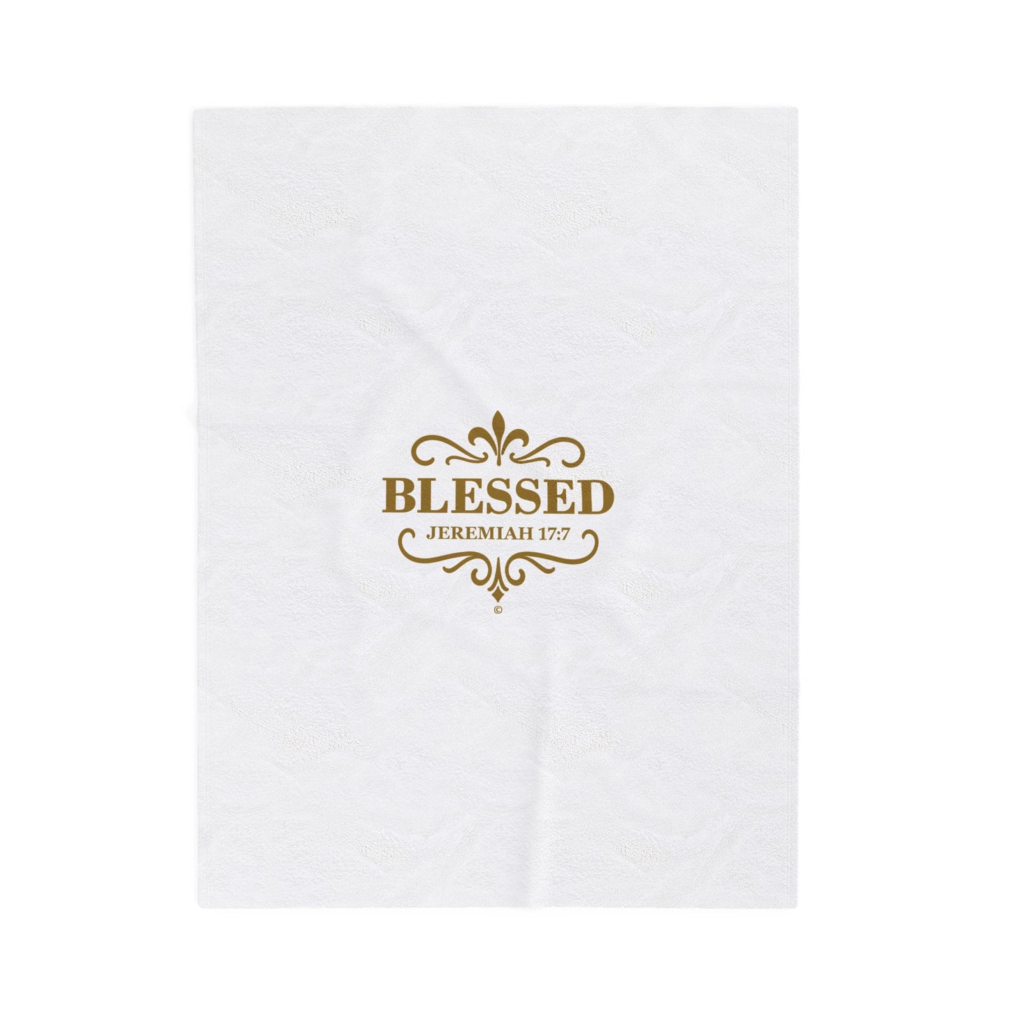 Blessed (Gold Lettering) Plush Blanket, Inspirational Home Decor, Faith-Based Decor, Modern Plush Blanket