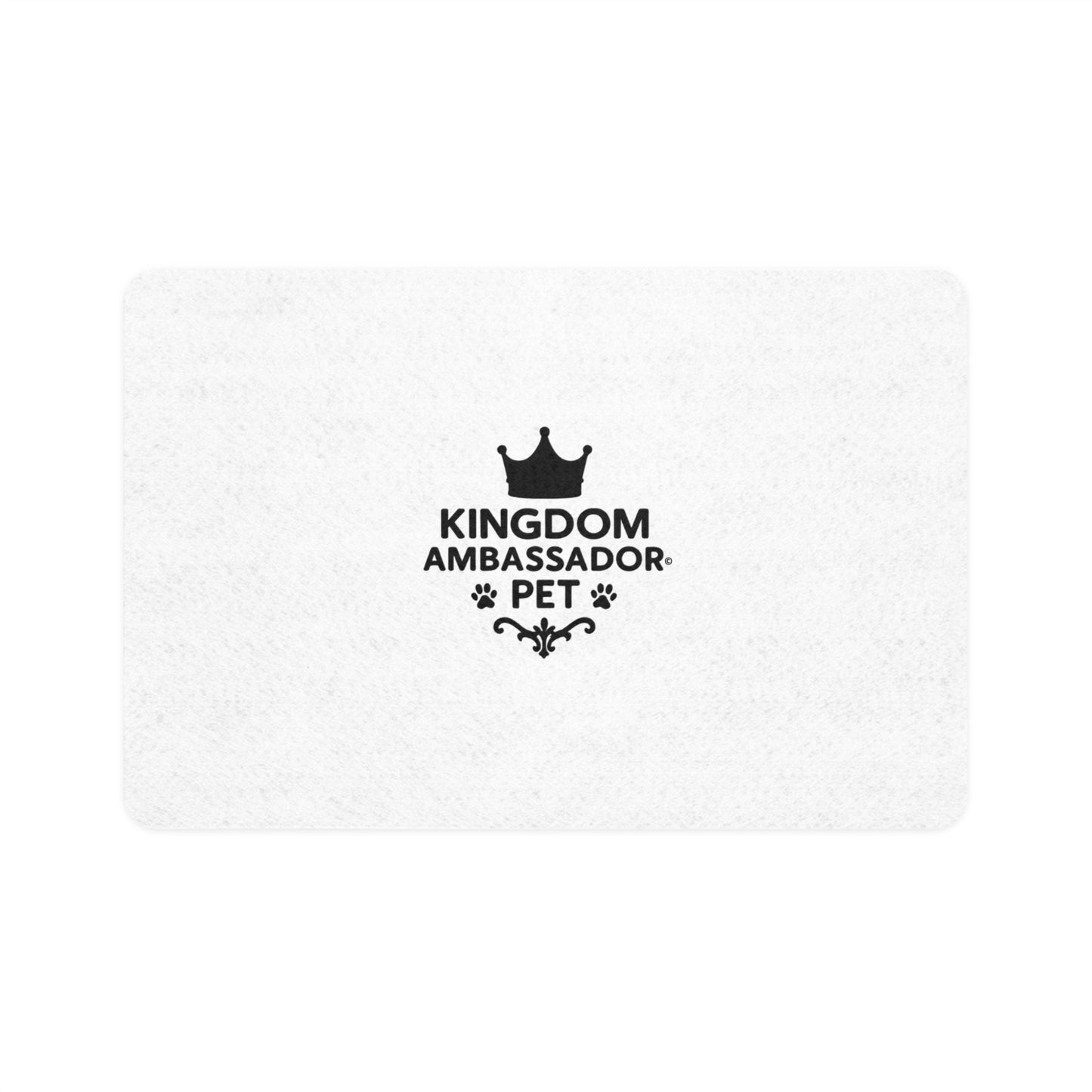 Kingdom Ambassador Pet (Black Lettering) Food Mat (12x18) - Cross Apparel USA