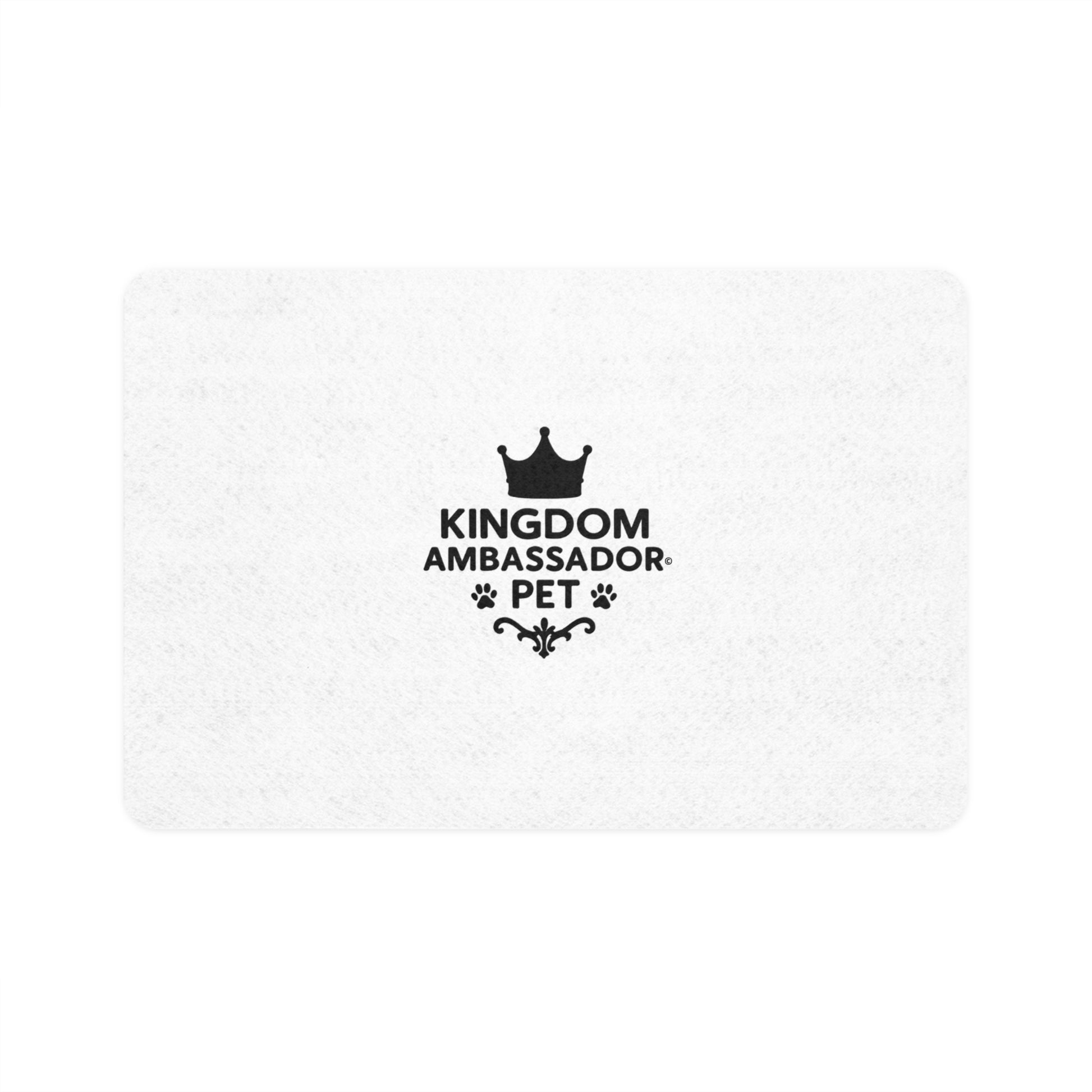 Kingdom Ambassador Pet (Black Lettering) Food Mat (12x18) - Cross Apparel USA