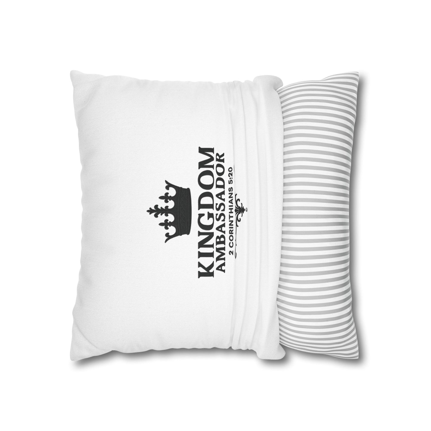 Kingdom Ambassador (Black Lettering) Square Pillow Cover | Inspirational Home Decor | Gifts for Faith (Pillow not included)