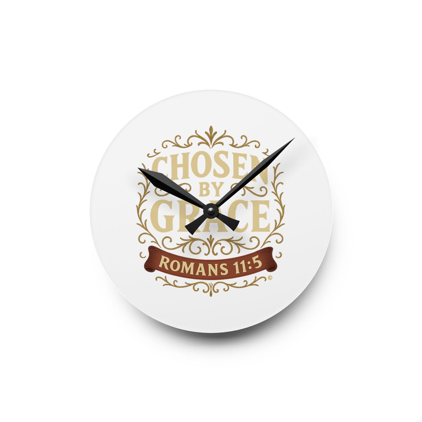Chosen by Grace Elegant Acrylic Wall Clock, Inspirational Home Decor, Unique Gift, Modern Wall Art, Motivational Decor
