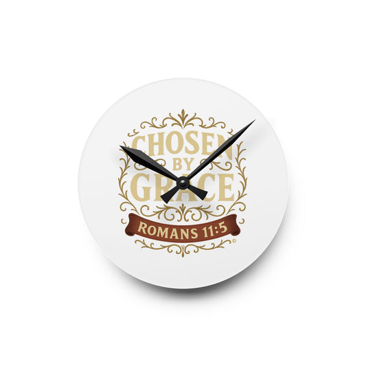 Chosen by Grace Elegant Acrylic Wall Clock, Inspirational Home Decor, Unique Gift, Modern Wall Art, Motivational Decor