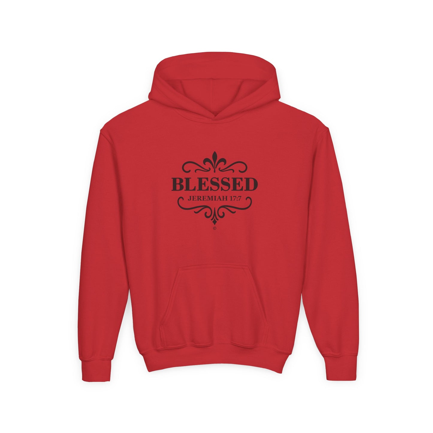 Blessed (Black Lettering) Youth Heavy Blend Hooded Sweatshirt