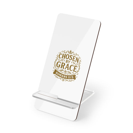 Chosen by Grace (Gold) Smartphone Display Stand, Desk Organizer, Gift for Students, Office Decor, Home Office Accessory - Cross Apparel USA