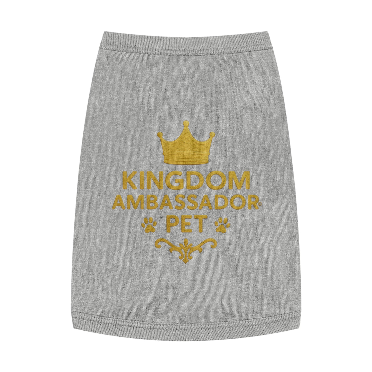 Kingdom Ambassador Pet (Gold Lettering) Tank Top, Dog Shirt, Pet Apparel, Cute Pet Gift, Pet Clothes for Any Occasion, Dog Lover Gift - Cross Apparel USA