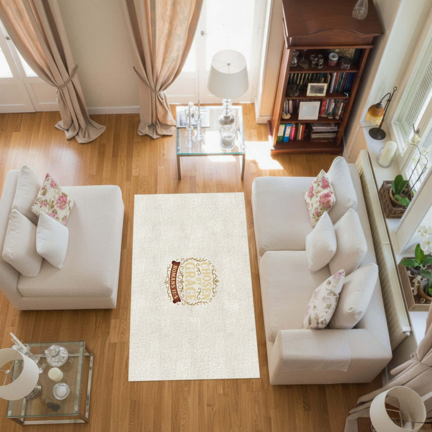 Chosen by Grace Rug, Inspiration Floor Covering, Faith-Based Housewarming Gift, Gift for Believers