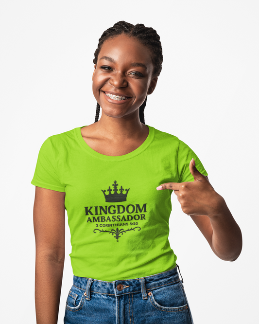 Kingdom Ambassador (Black Lettering) Unisex Apparel Clothing Activewear Performance Moisture Wicking Tee T-shirt Shirt