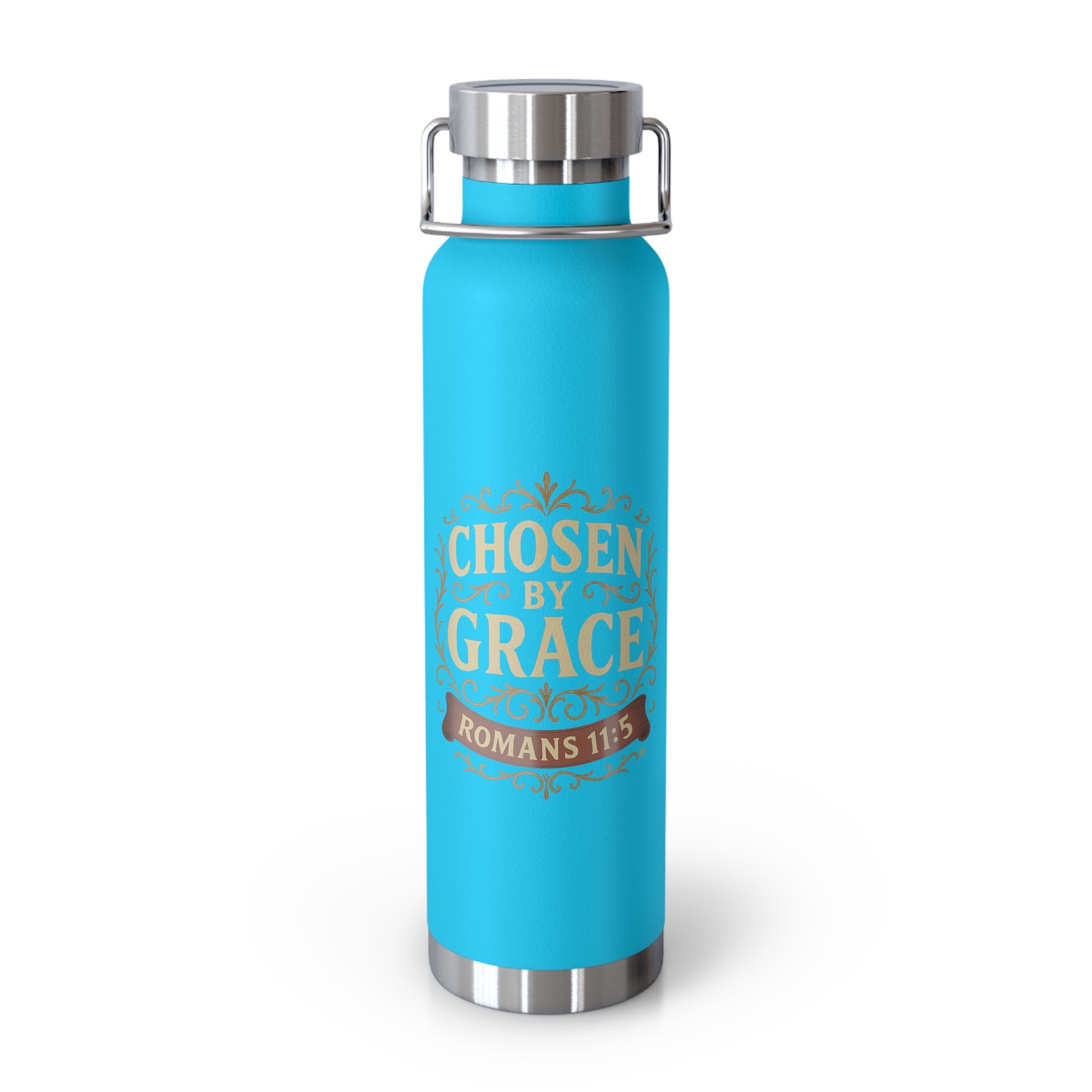 Chosen by Grace (Full Color) Insulated Water Bottle, Motivational Gift, Faith-Based Drinkware, Inspirational Travel Mug, Biblical Verse Bottle - Cross Apparel USA