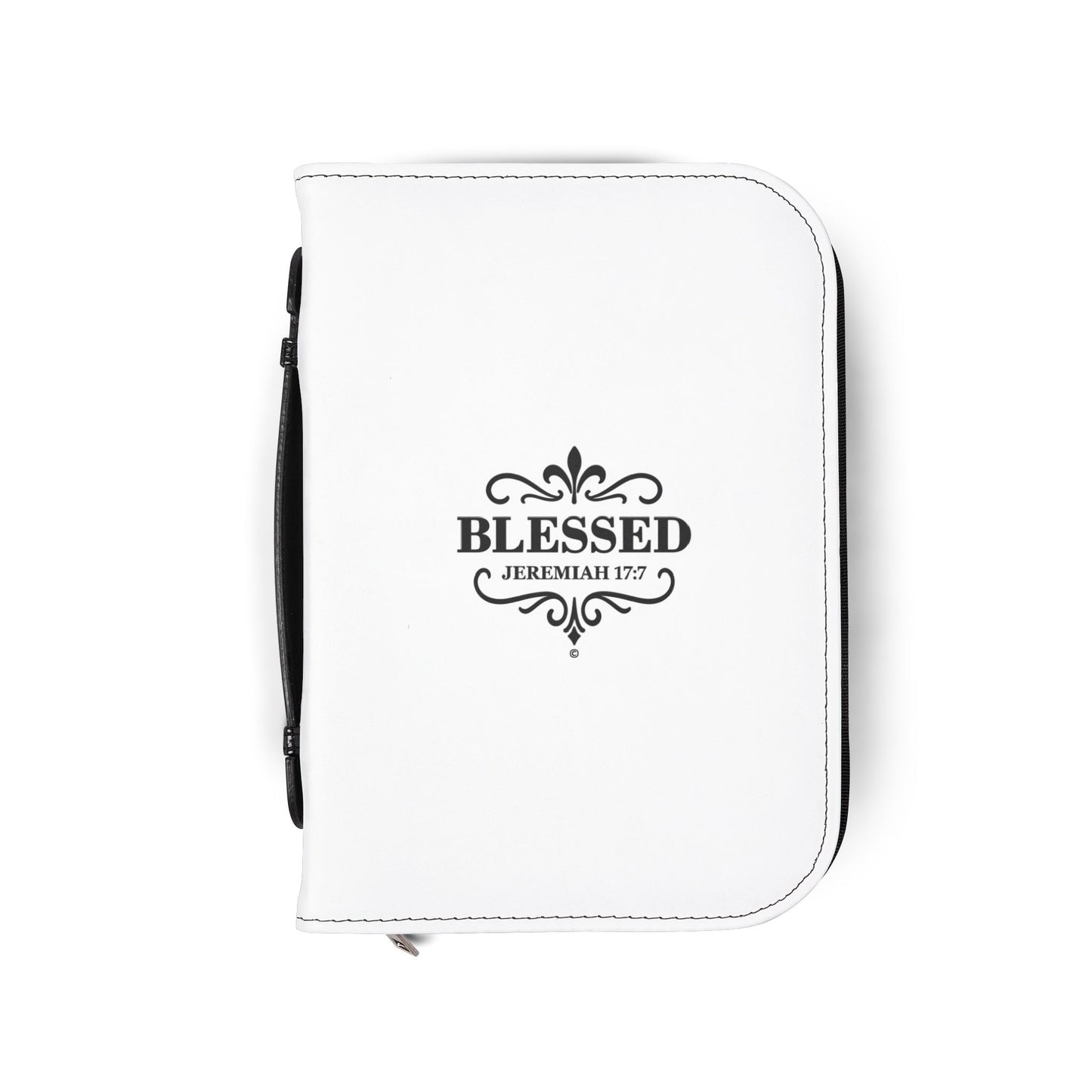 Blessed (Black Lettering) Inspirational Bible Cover, Gift for Believers, Faith-Based Book Cover - Cross Apparel USA