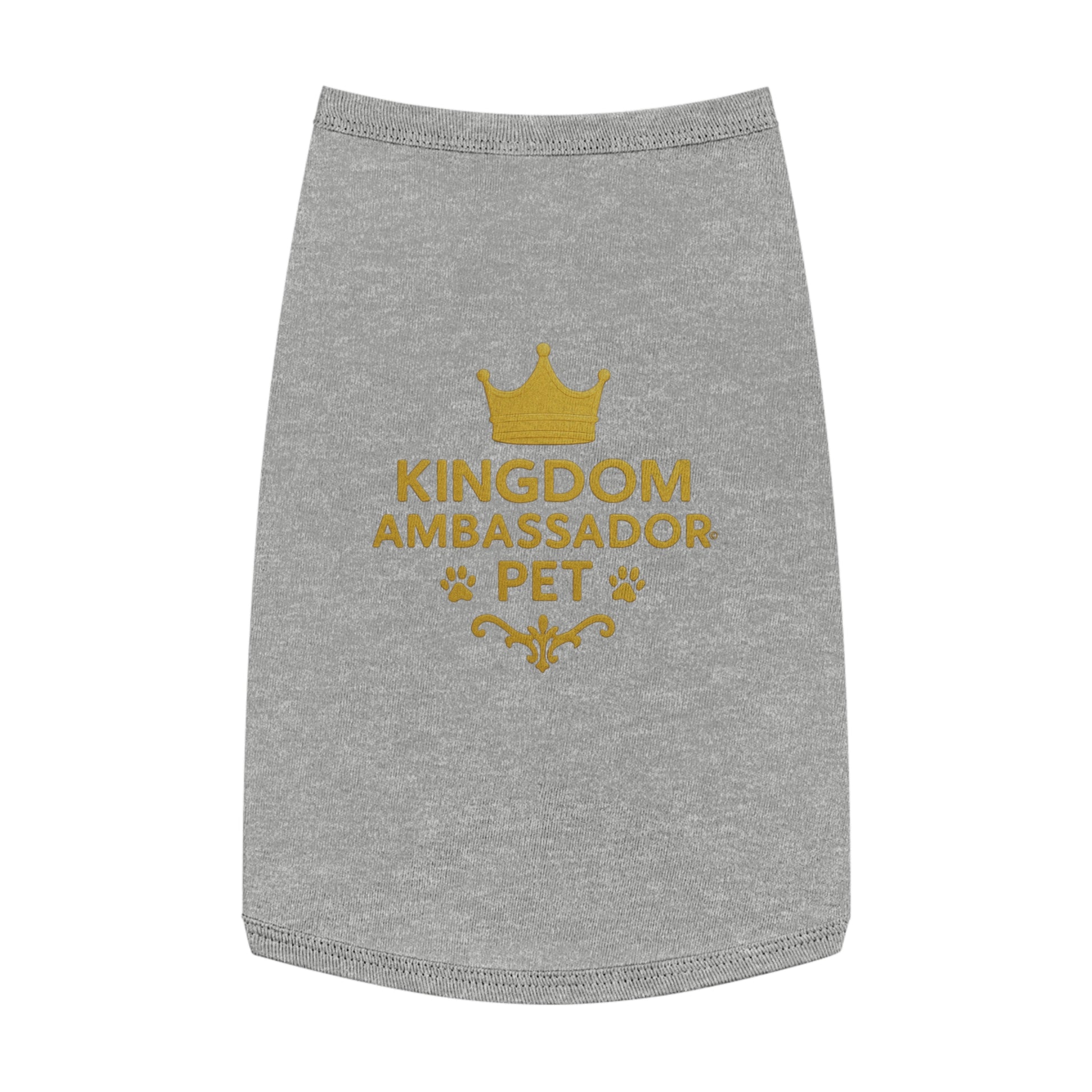 Kingdom Ambassador Pet (Gold Lettering) Tank Top, Dog Shirt, Pet Apparel, Cute Pet Gift, Pet Clothes for Any Occasion, Dog Lover Gift - Cross Apparel USA