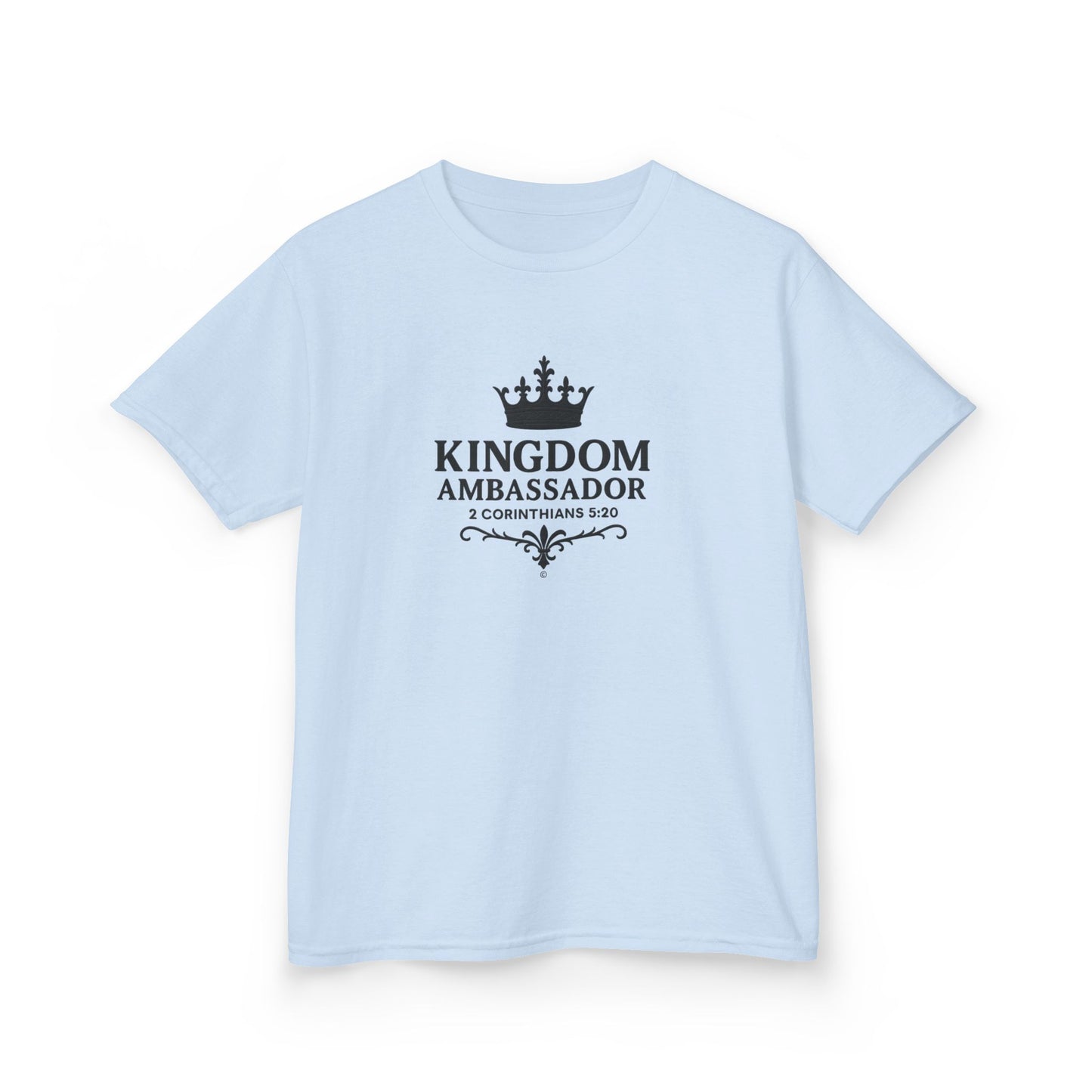 Kingdom Ambassador (Black Lettering) Kids Tee, Faith-based Inspirational Apparel, Gift for Believers, Youth Fashion, Bible Verse Shirt, Meaningful Gift