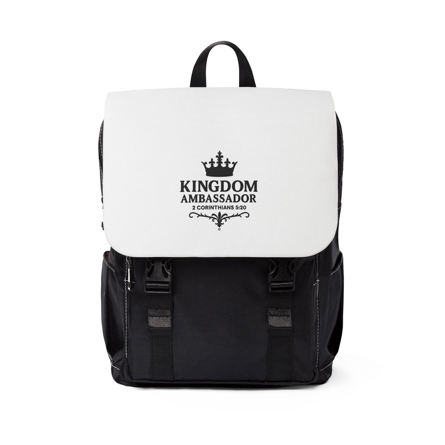 Kingdom Ambassador Unisex Casual Shoulder Backpack/Book Bag for School or Hiking - Inspirational Gift, Everyday Use, Stylish Book Bag, Perfect for Students, Church Events - Cross Apparel USA