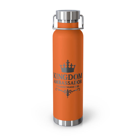 Kingdom Ambassador (Black Lettering) Insulated Water Bottle, Large 22 oz
