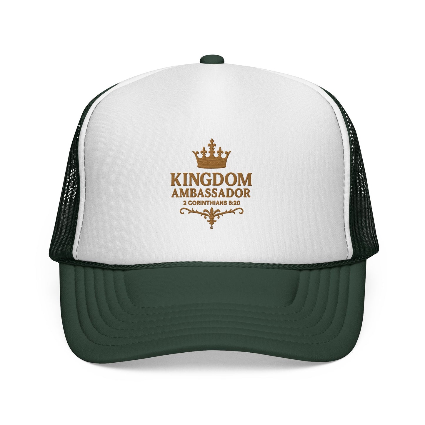 Kingdom Ambassador (Gold Lettering) Trucker Cap for Everyday Style, Faith-based Gift, Inspirational Headwear