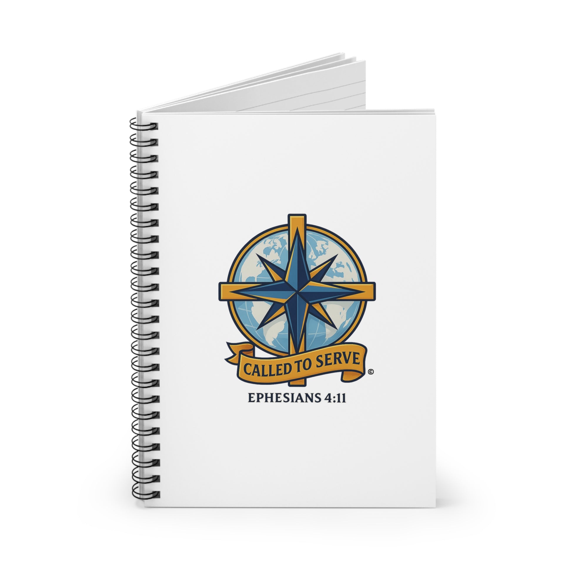 Called to Serve Spiral Notebook, Inspirational Journal, Faith-Based Planner - Cross Apparel USA
