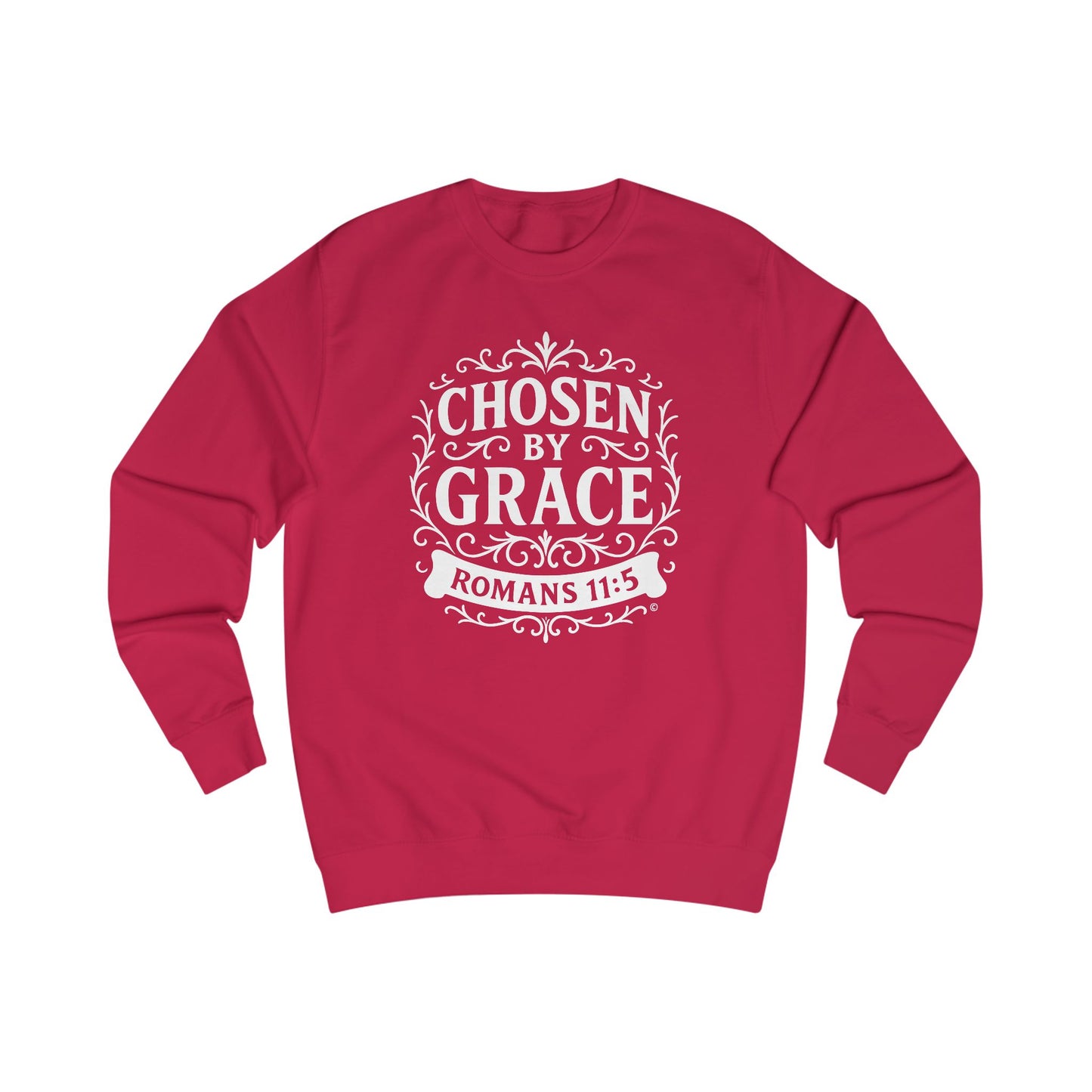Chosen by Grace Unisex Sweatshirt: Cozy Faith Apparel, Gift for Believers, Bible Scripture Pullover, Everyday Inspirational Clothing