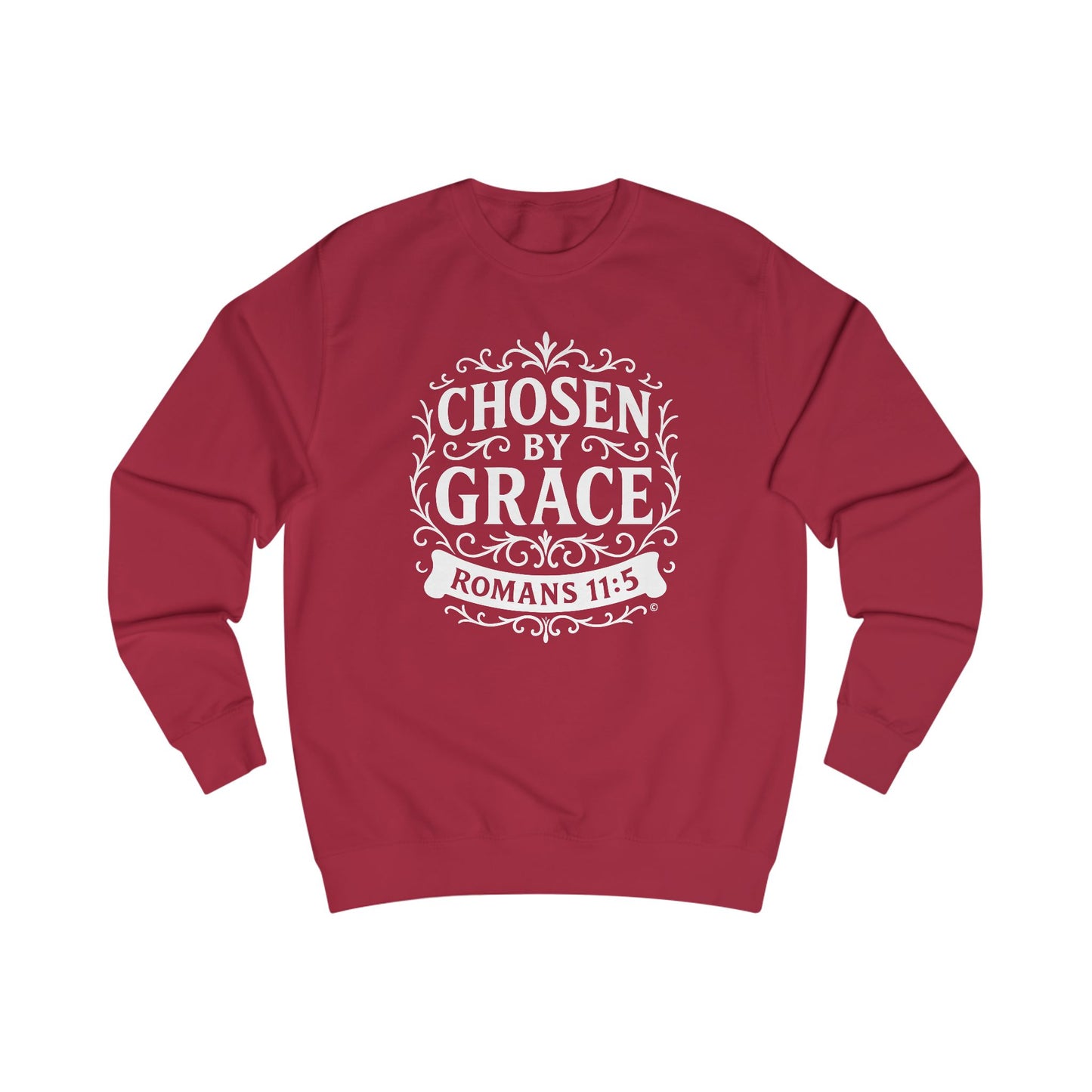 Chosen by Grace Unisex Sweatshirt: Cozy Faith Apparel, Gift for Believers, Bible Scripture Pullover, Everyday Inspirational Clothing