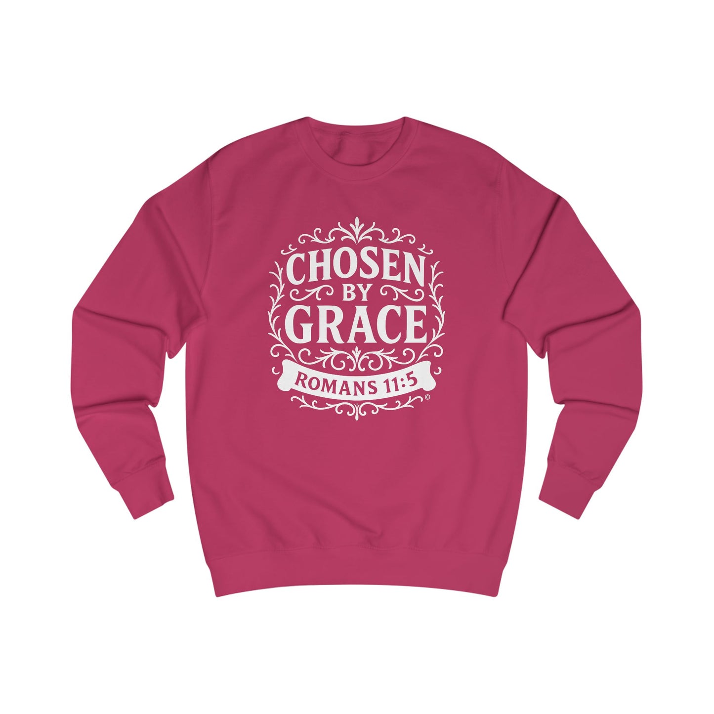 Chosen by Grace Unisex Sweatshirt: Cozy Faith Apparel, Gift for Believers, Bible Scripture Pullover, Everyday Inspirational Clothing