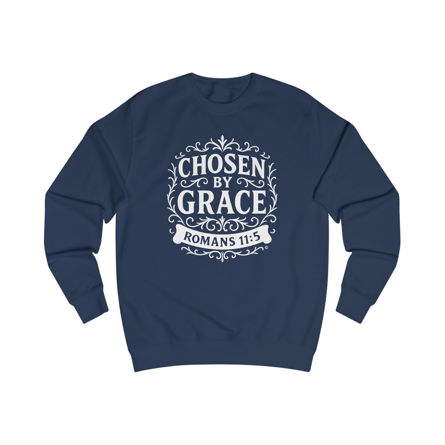 Chosen by Grace Unisex Sweatshirt: Cozy Faith Apparel, Gift for Believers, Bible Scripture Pullover, Everyday Inspirational Clothing