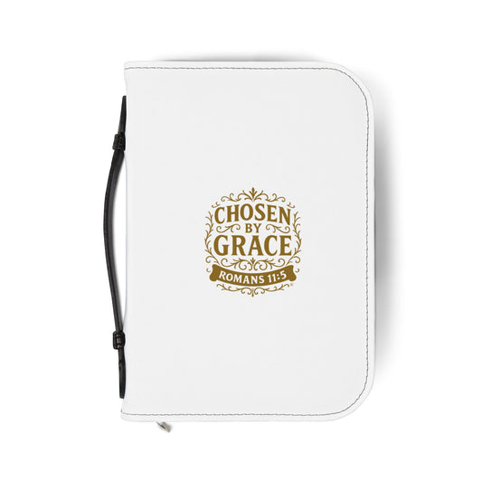 Chosen by Grace (Gold Lettering) Inspirational Bible Cover, Gift for Believers, Faith-Based Book Cover - Cross Apparel USA