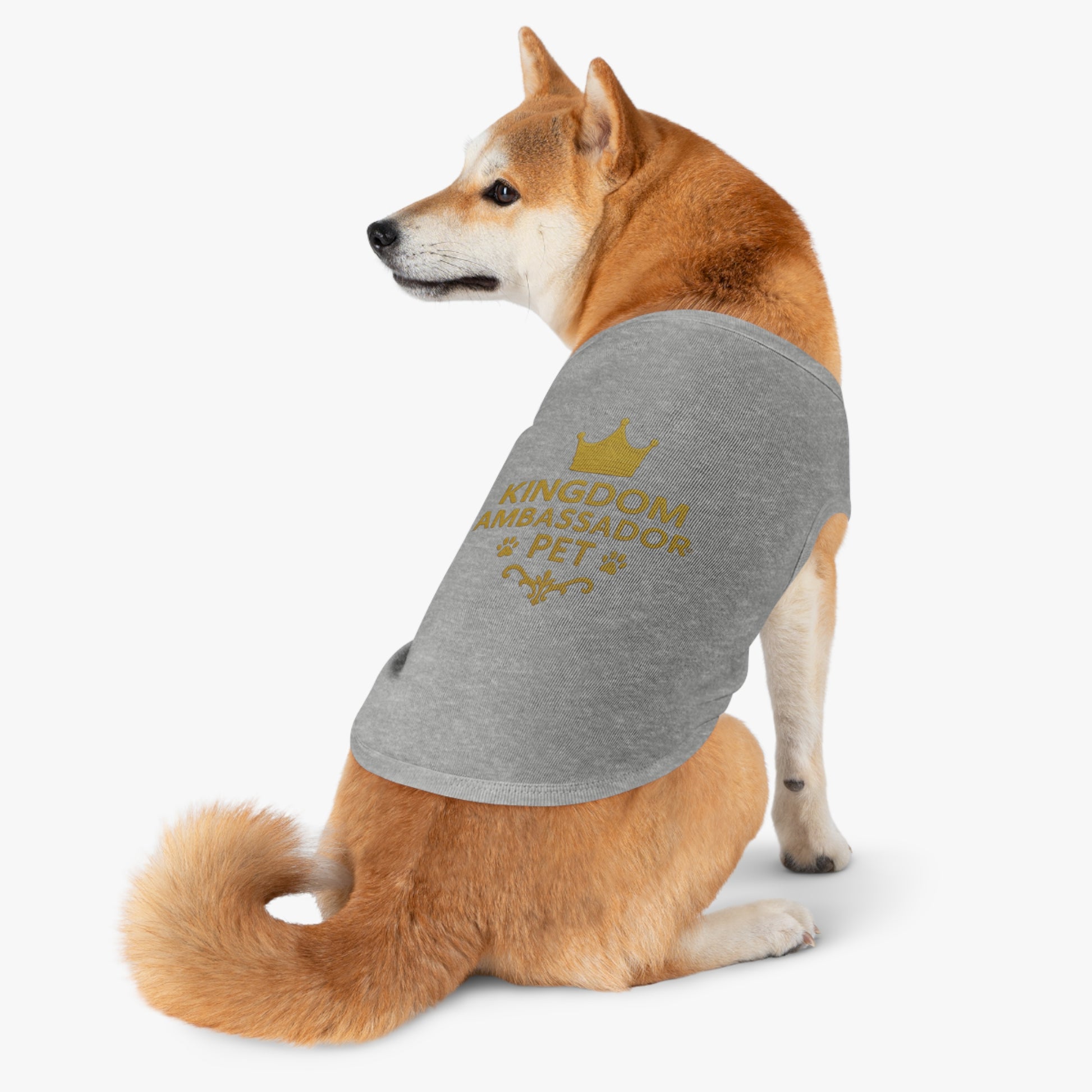 Kingdom Ambassador Pet (Gold Lettering) Tank Top, Dog Shirt, Pet Apparel, Cute Pet Gift, Pet Clothes for Any Occasion, Dog Lover Gift - Cross Apparel USA