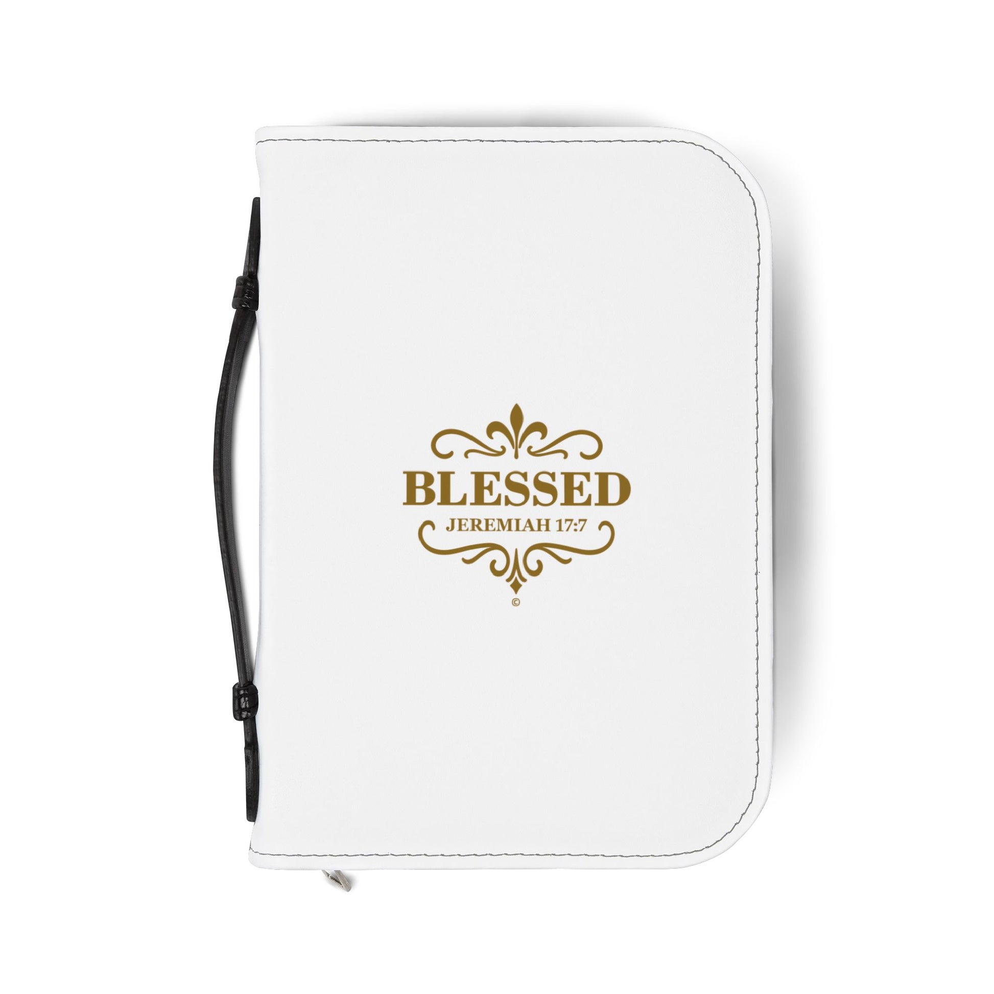 Blessed (Gold Lettering) Inspirational Bible Cover, Gift for Believers, Faith-Based Book Cover - Cross Apparel USA