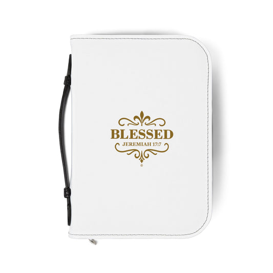 Blessed (Gold Lettering) Inspirational Bible Cover, Gift for Believers, Faith-Based Book Cover - Cross Apparel USA