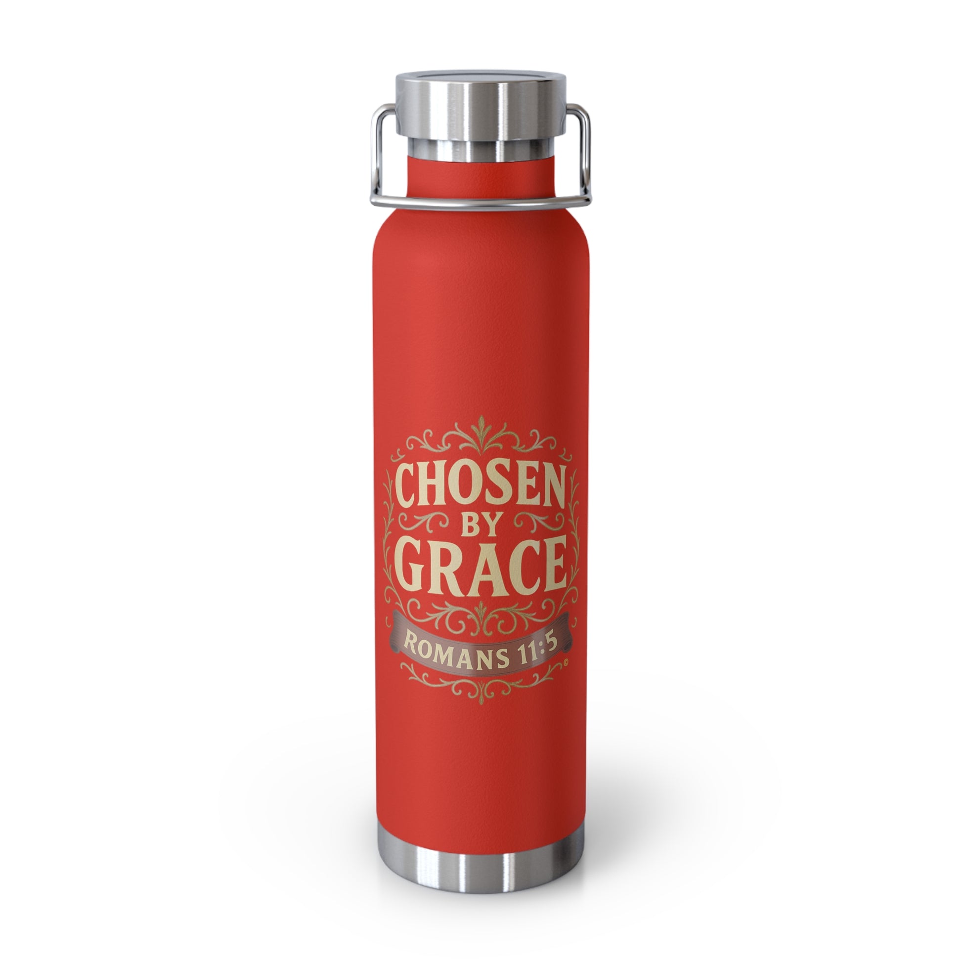 Chosen by Grace (Full Color) Insulated Water Bottle, Motivational Gift, Faith-Based Drinkware, Inspirational Travel Mug, Biblical Verse Bottle - Cross Apparel USA