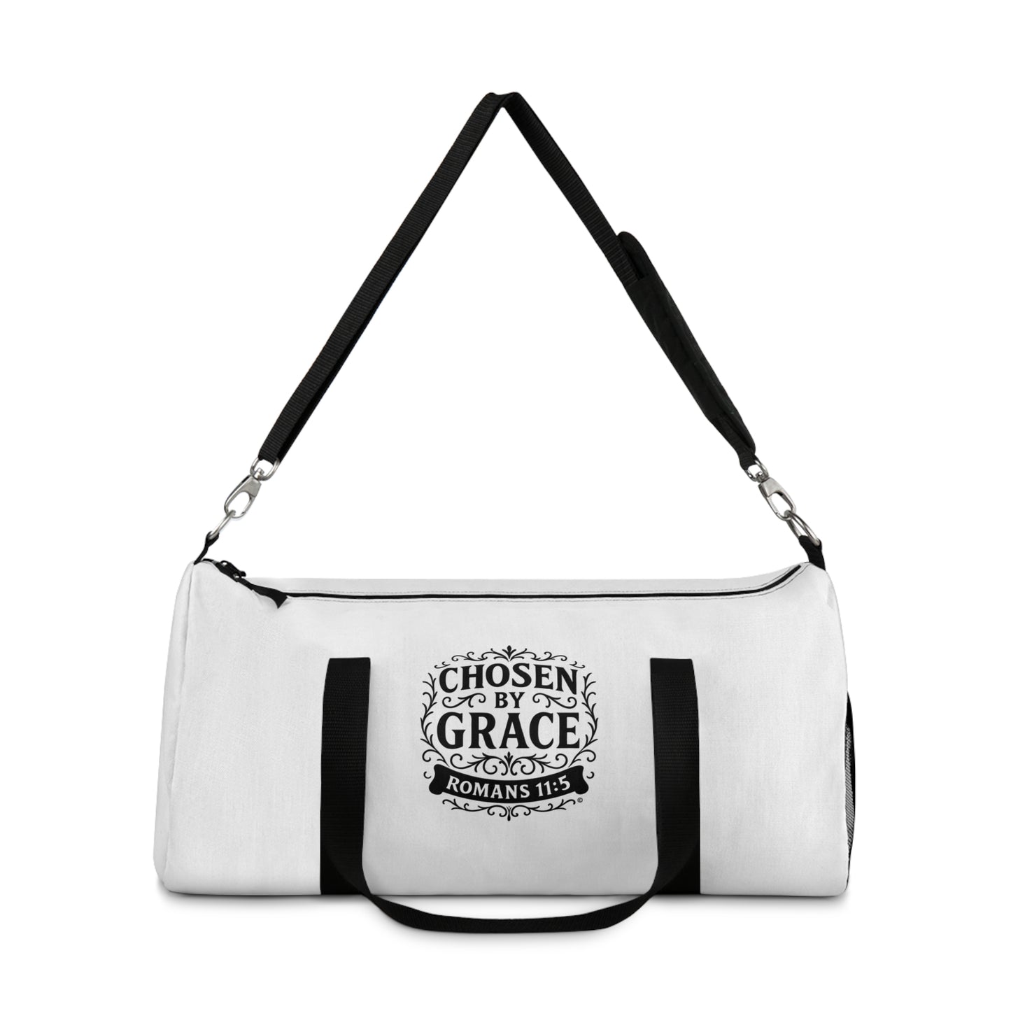 Chosen by Grace Duffel Bag | Stylish Gym Bag, Travel Bag for Women, Motivational Fitness Bag, Faith-Inspired Luggage, Gift for Believers