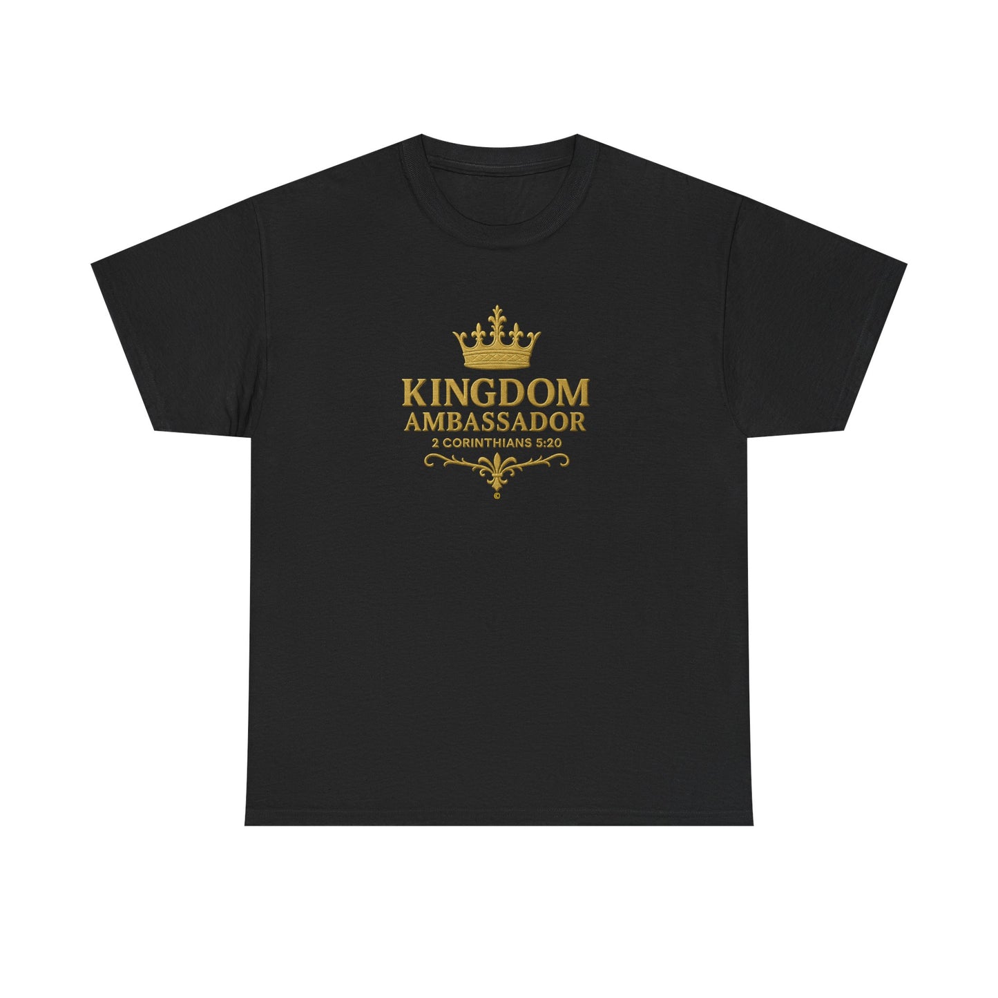 Kingdom Ambassador (Gold Lettering) Unisex Heavy Cotton Tee - Cross Apparel USA