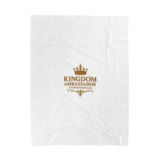Kingdom Ambassador (Gold) Plush Blanket, Inspirational Home Decor, Faith-Based Decor, Modern Plush Blanket
