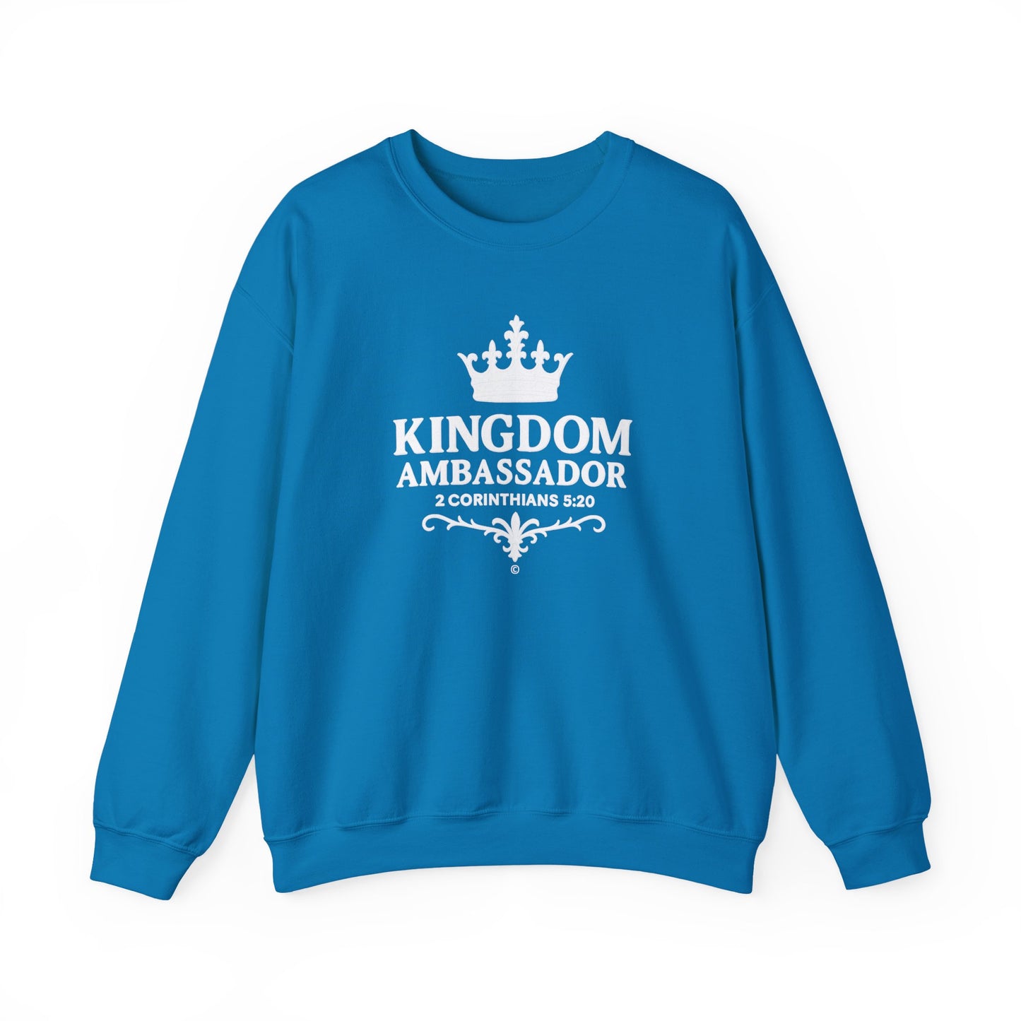 Kingdom Ambassador (White Lettering) Unisex Crewneck Sweatshirt - Inspirational Gift, Faith-Based Apparel, Cozy Casual Wear, Bible Verse Sweatshirt