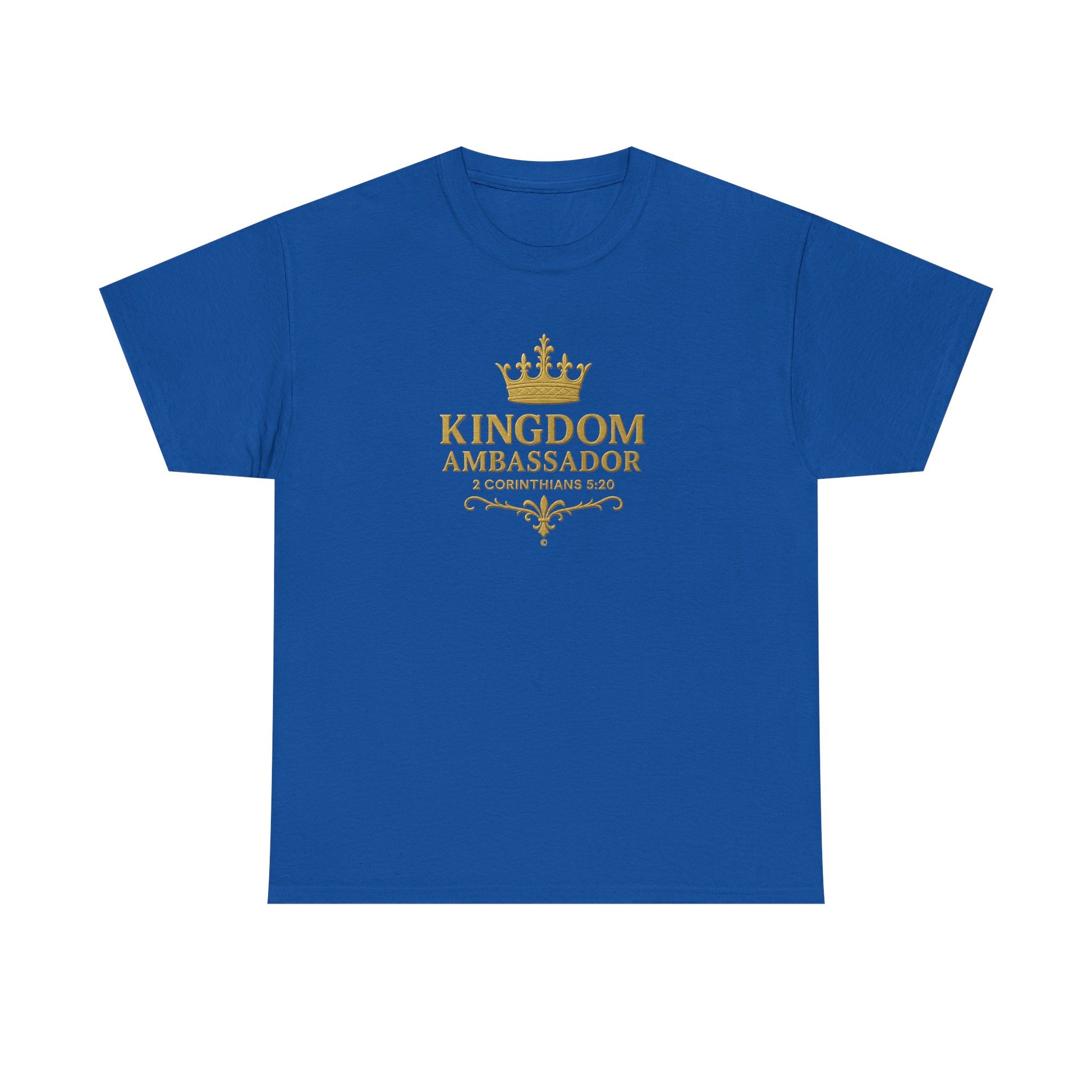 Kingdom Ambassador (Gold Lettering) Unisex Heavy Cotton Tee - Cross Apparel USA