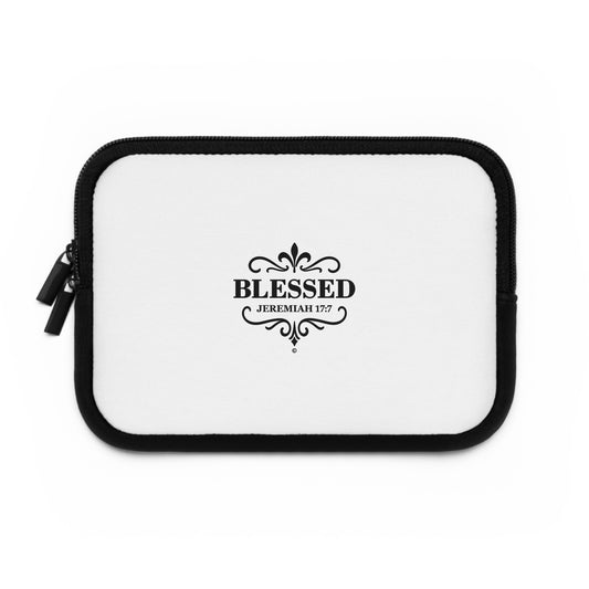 Blessed Laptop Sleeve - Inspirational Tech Accessory, Christian Gift, Stylish Protection for Devices, Faith-Based Protector - Cross Apparel USA