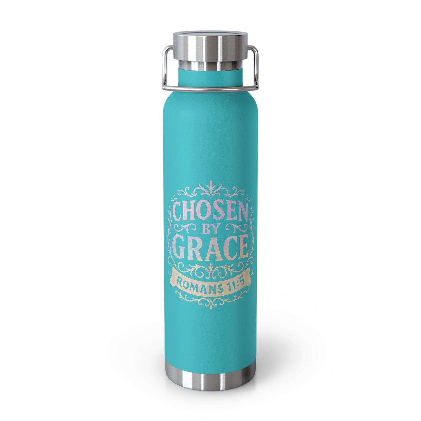 Chosen by Grace (Multi-color Limited Edition) Insulated Water Bottle, Motivational Gift, Faith-Based Drinkware, Inspirational Travel Mug, Biblical Verse Bottle - Cross Apparel USA