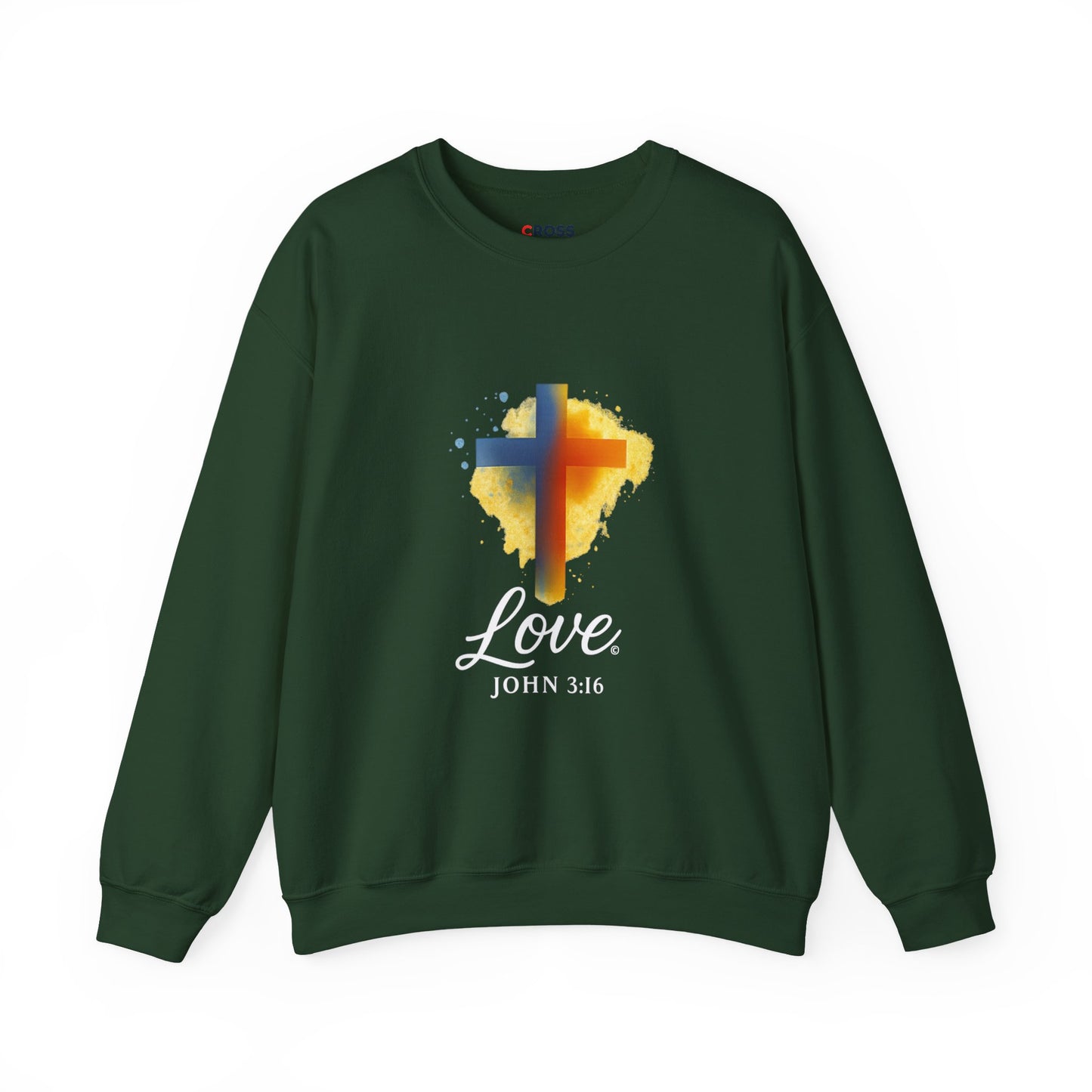 Love (White Lettering) Unisex Crewneck Sweatshirt, Inspirational Apparel, Casual Wear, Gift for Believers, Church Outing Attire, Daily Comfort Wear