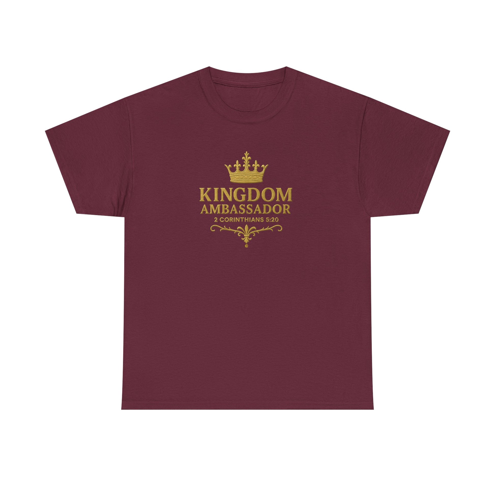 Kingdom Ambassador (Gold Lettering) Unisex Heavy Cotton Tee - Cross Apparel USA