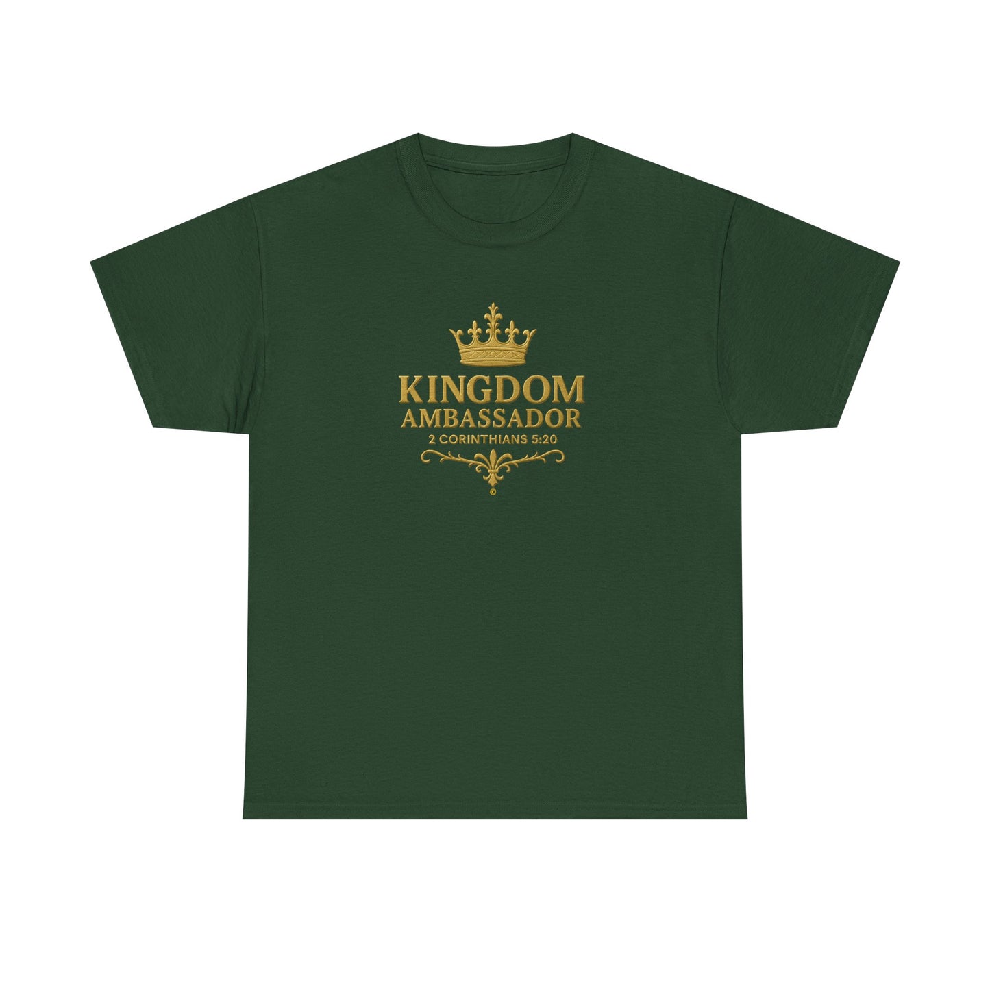 Kingdom Ambassador (Gold Lettering) Unisex Heavy Cotton Tee - Cross Apparel USA