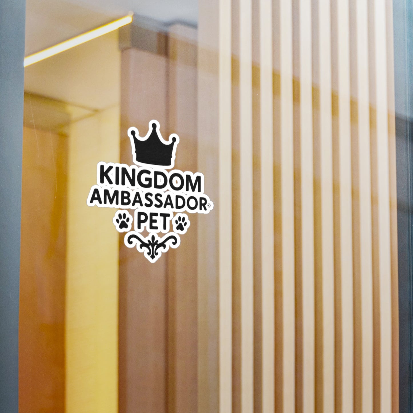 Kingdom Ambassador Pet (Black Lettering) Kiss-Cut Vinyl Decals, Inspirational Wall Art, Faith-Based Gifts, Home Decor - Cross Apparel USA