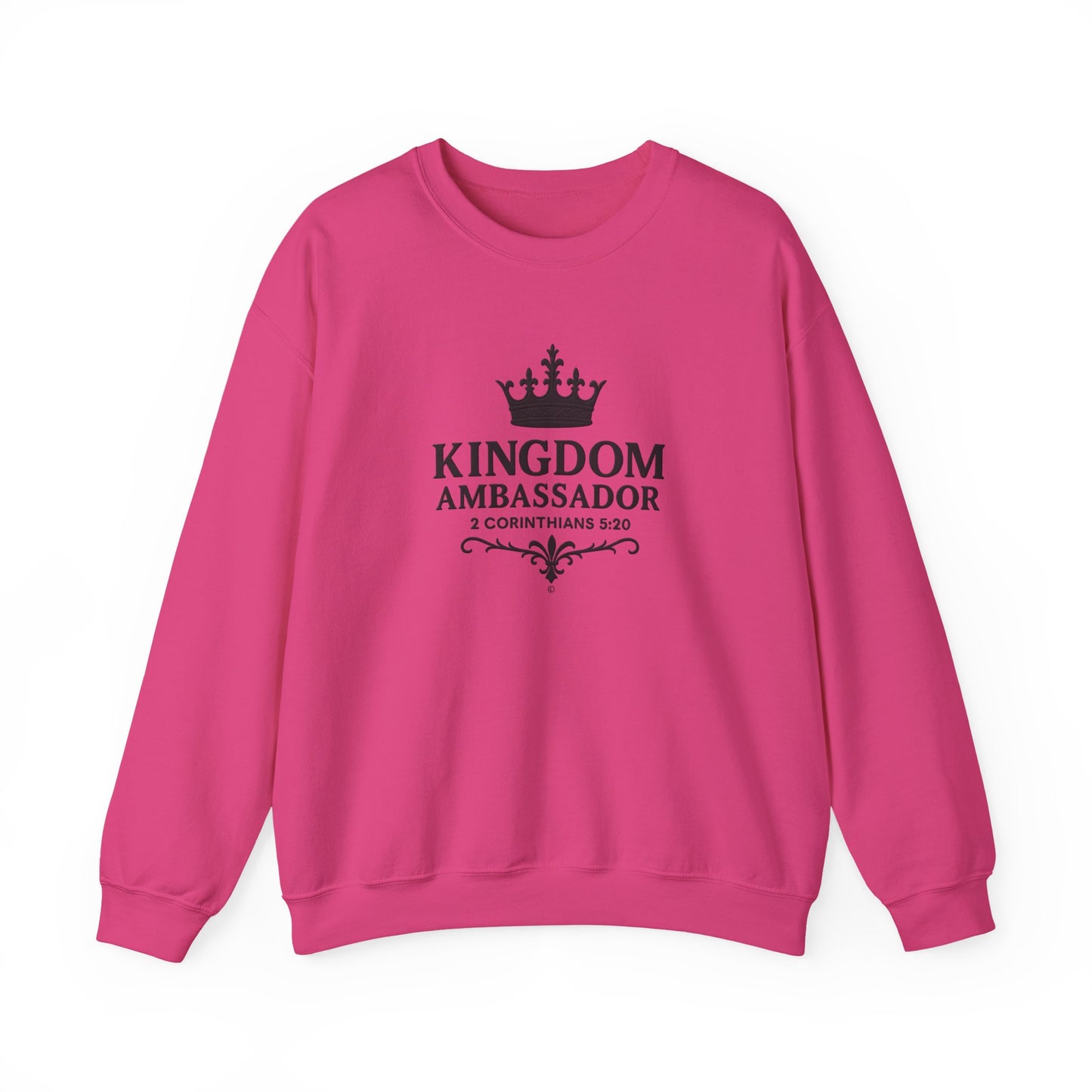 Kingdom Ambassador (Black Lettering) Unisex Crewneck Sweatshirt - Inspirational Gift, Faith-Based Apparel, Cozy Casual Wear, Bible Verse Sweatshirt