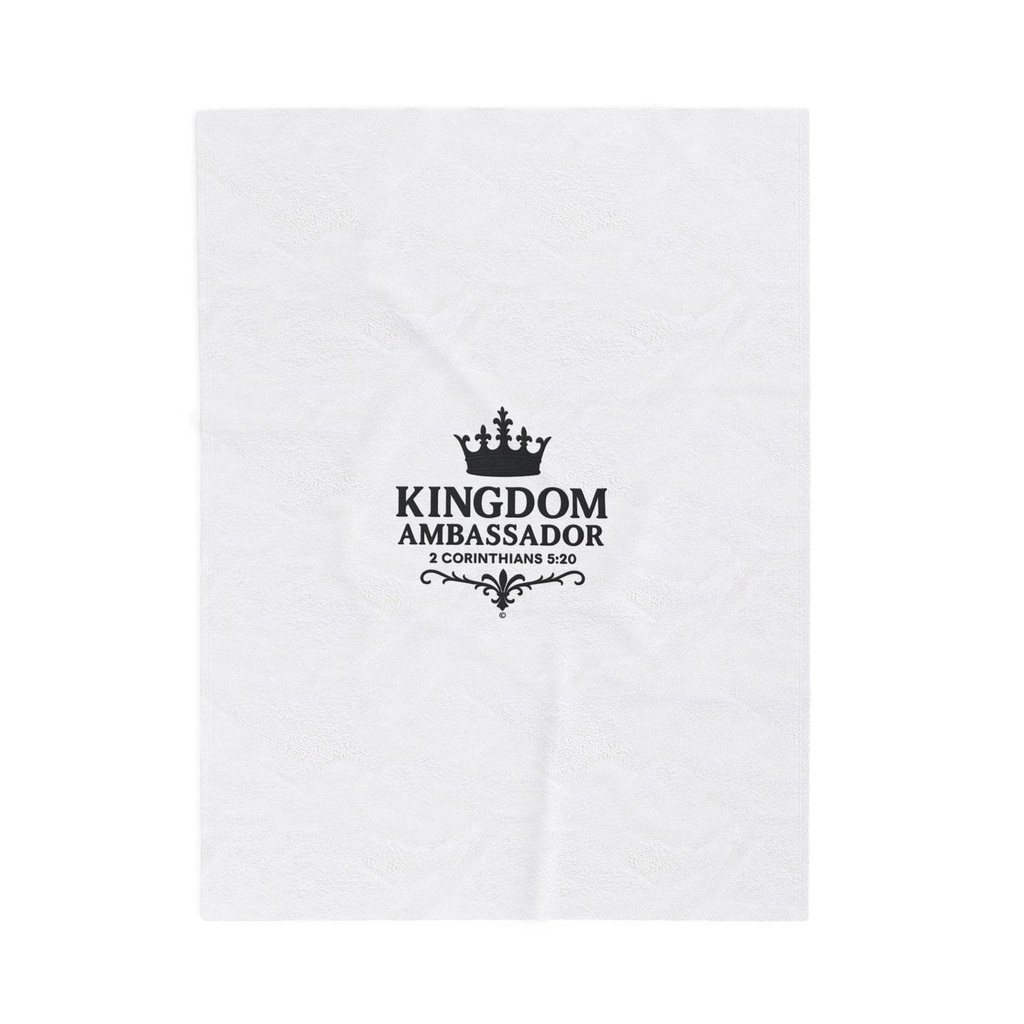 Kingdom Ambassador (Black Lettering) Plush Blanket, Inspirational Home Decor, Faith-Based Decor, Modern Plush Blanket