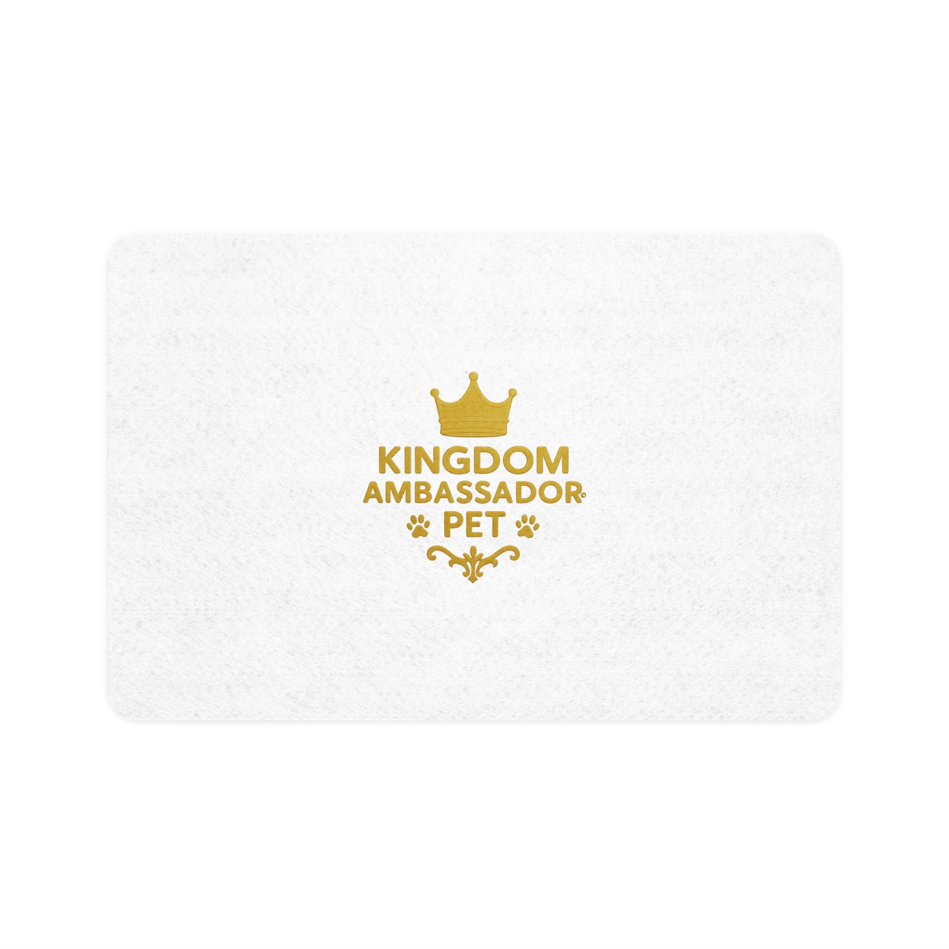 Kingdom Ambassador Pet (Gold Lettering) Food Mat (12x18) - Cross Apparel USA