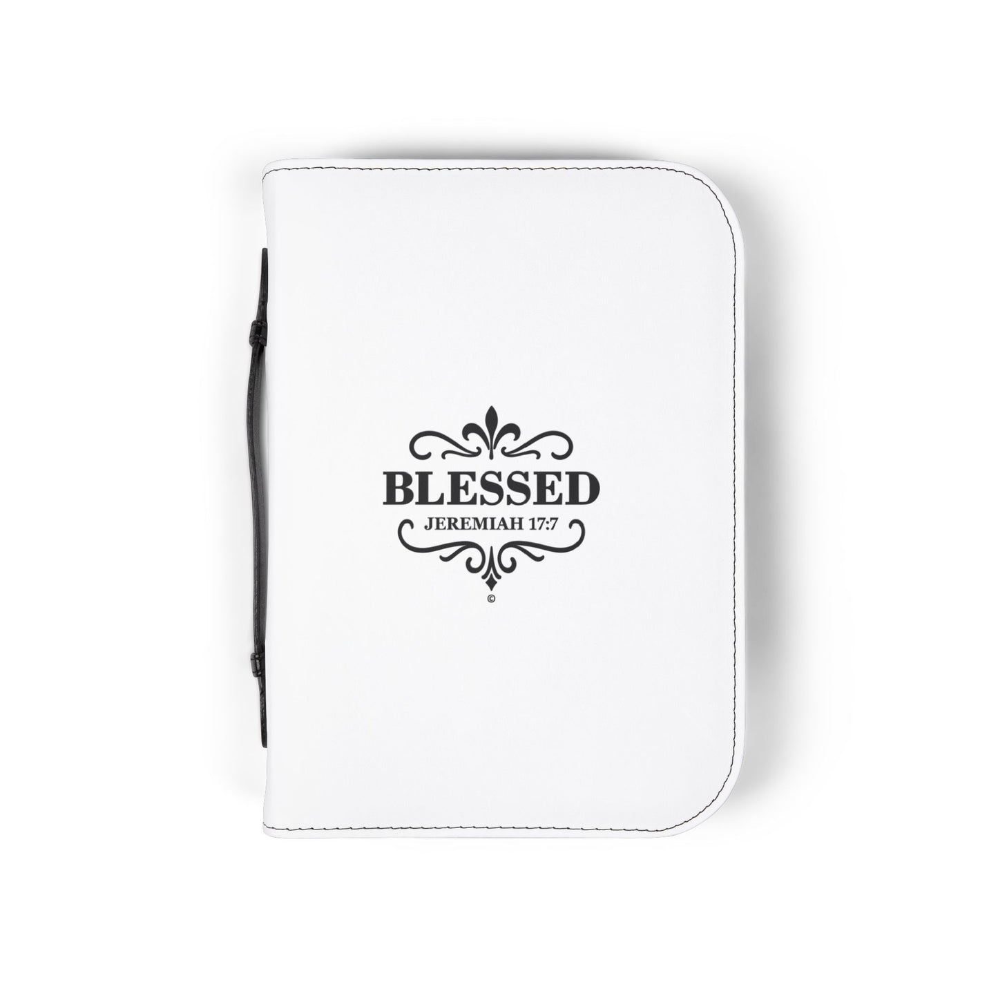 Blessed (Black Lettering) Inspirational Bible Cover, Gift for Believers, Faith-Based Book Cover - Cross Apparel USA