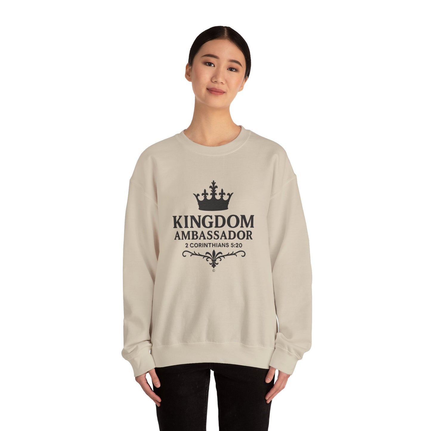 Kingdom Ambassador Sweatshirt (Black Lettering), Unisex Crewneck, Biblical Inspiration, Faith Apparel, Gift for Believers, Church Events