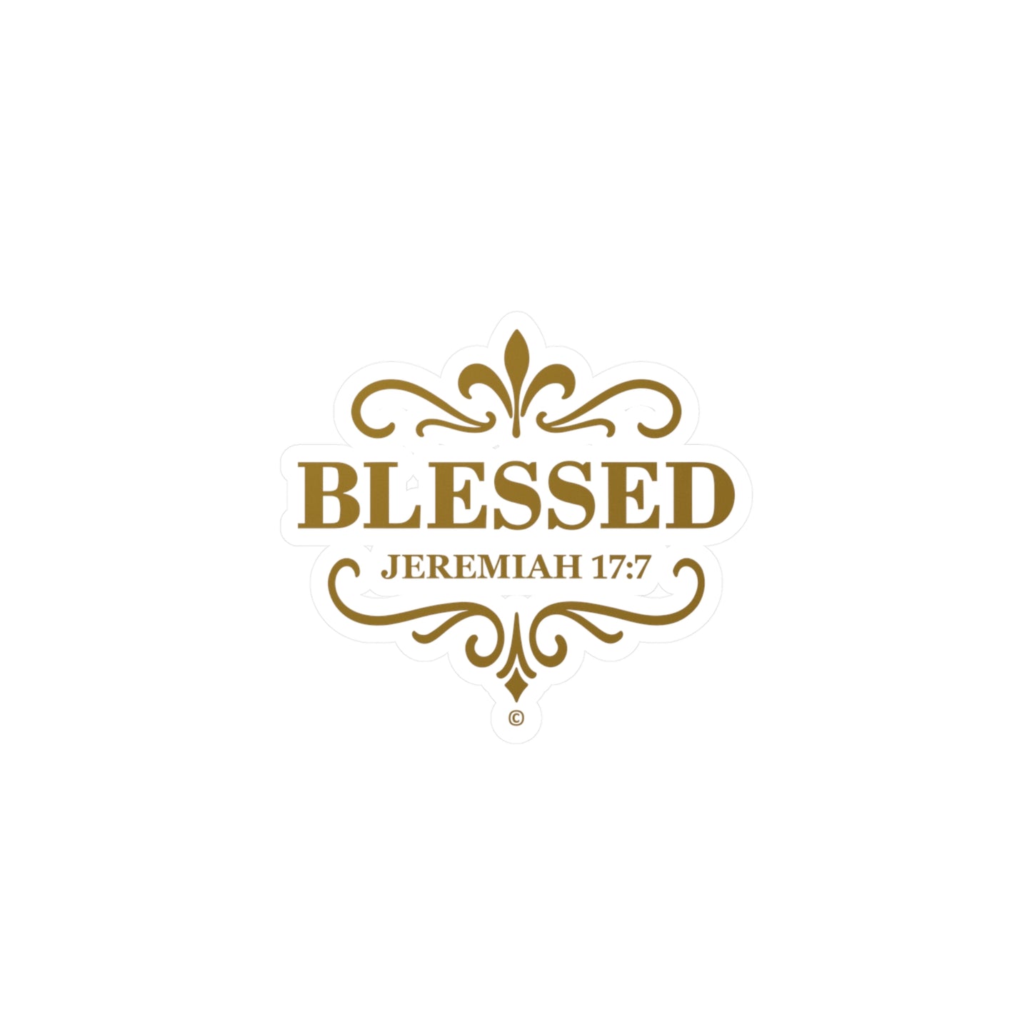 Blessed (Gold Lettering) Kiss-Cut Vinyl Decals, Inspirational Wall Art, Faith-Based Gifts, Home Decor - Cross Apparel USA
